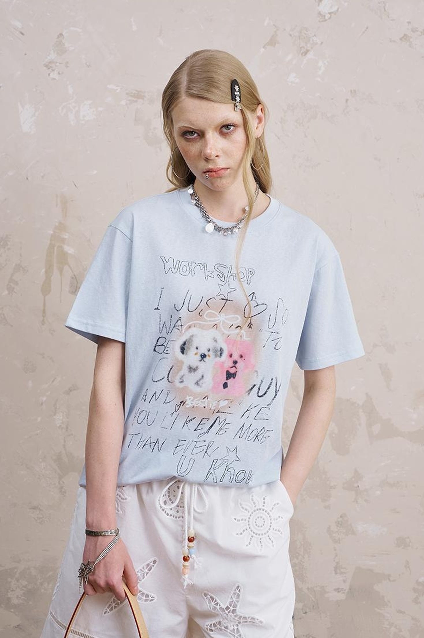 DIDDI MODA Vintage Cartoon Puppy Tee