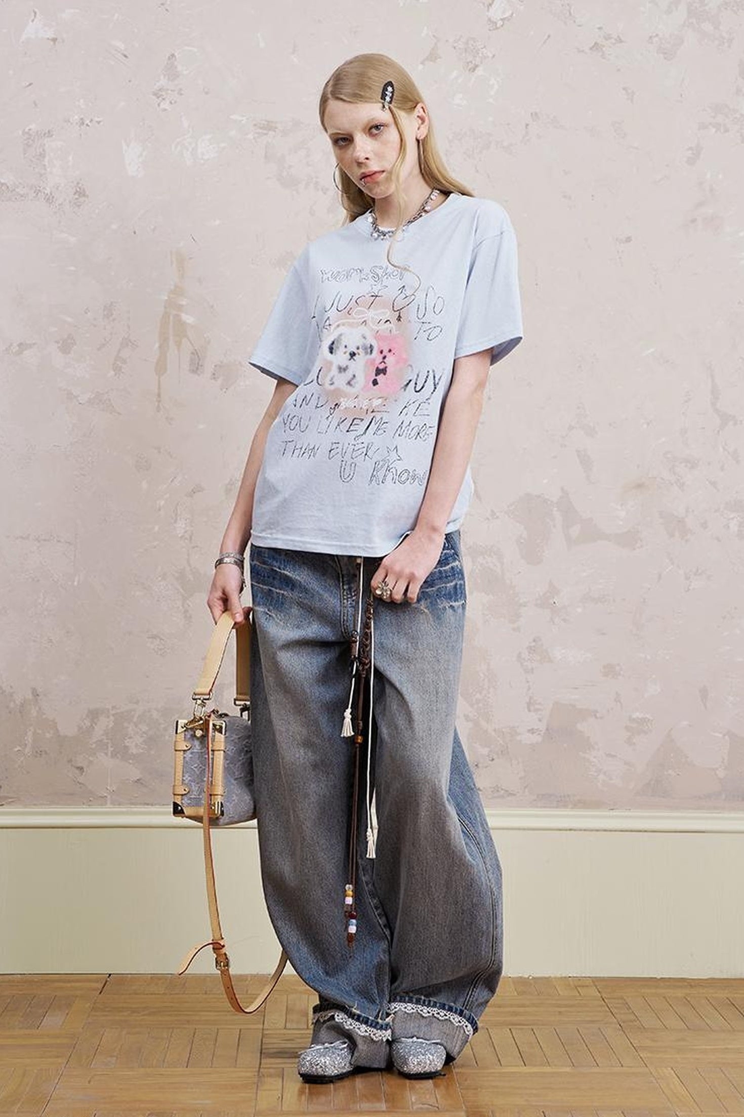 DIDDI MODA Vintage Cartoon Puppy Tee
