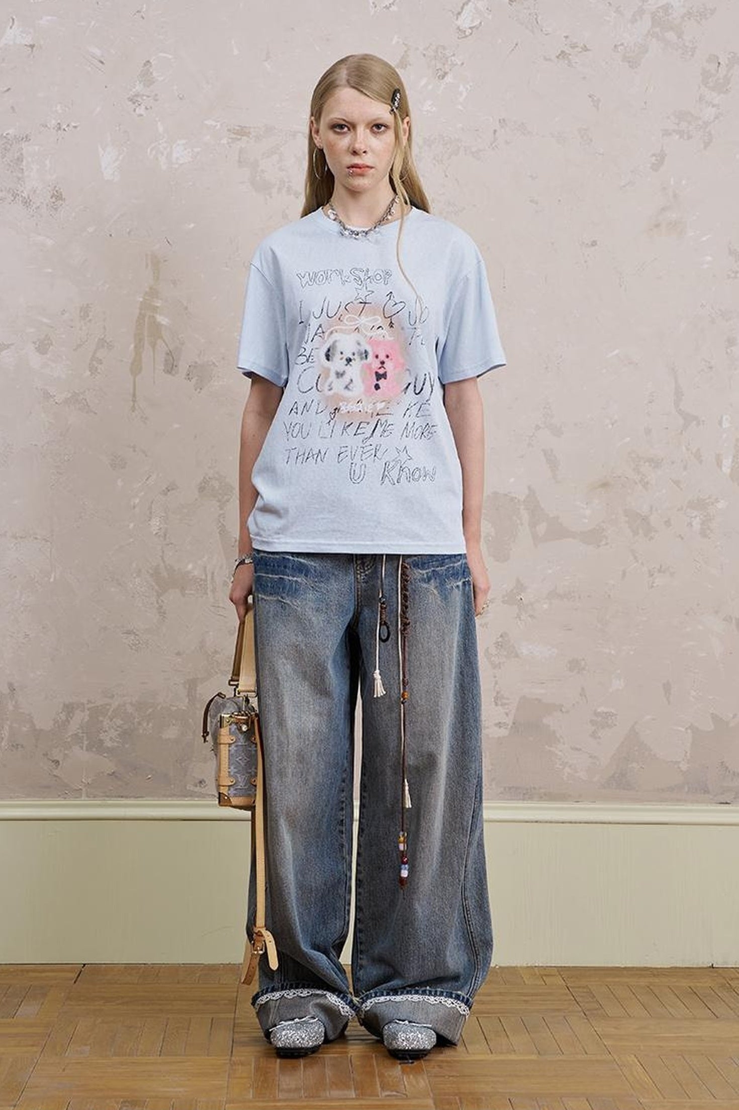 DIDDI MODA Vintage Cartoon Puppy Tee