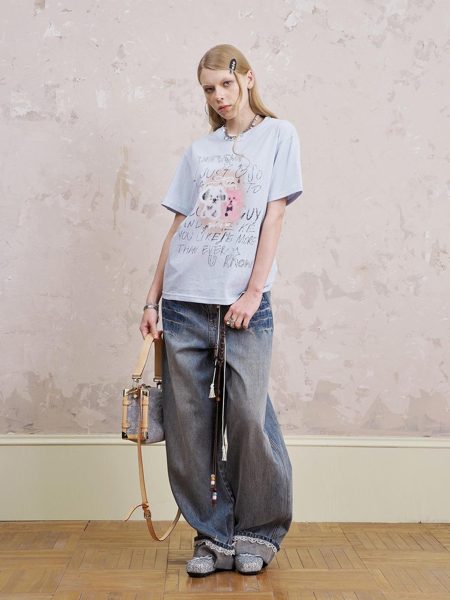 DIDDI MODA Vintage Cartoon Puppy Tee