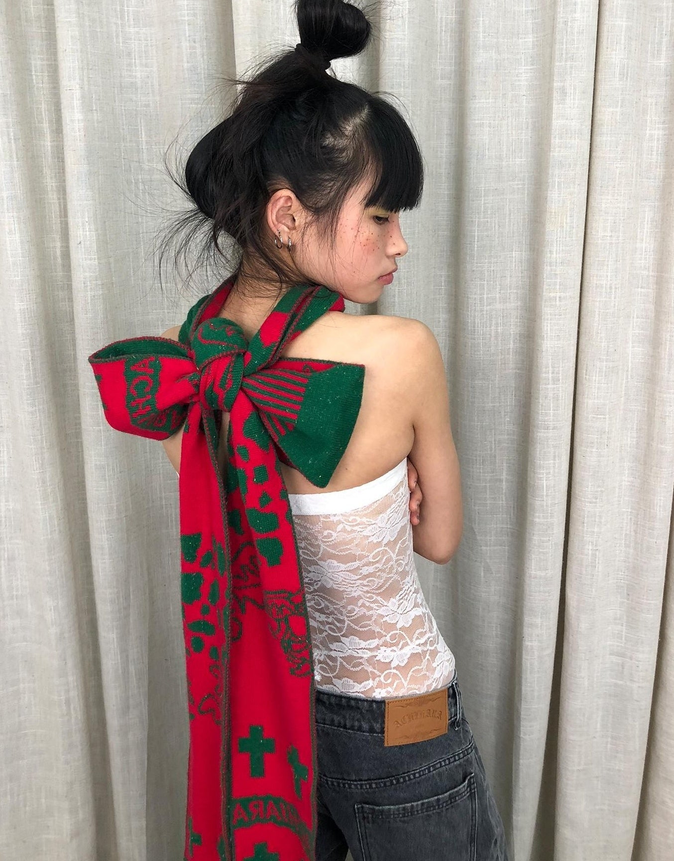 Achihara Vintage Christmas Scarf Starry Adventure