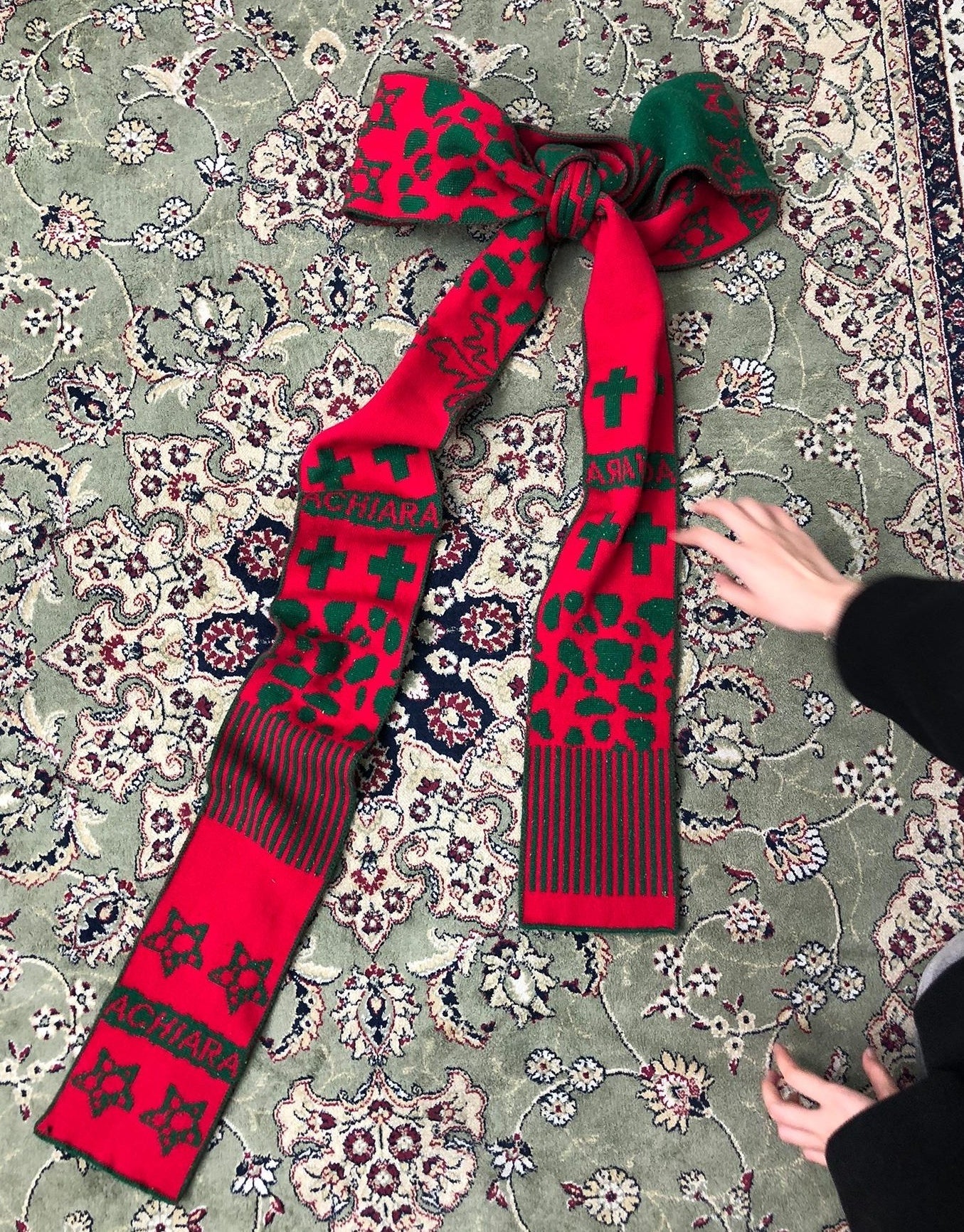 Achihara Vintage Christmas Scarf Starry Adventure
