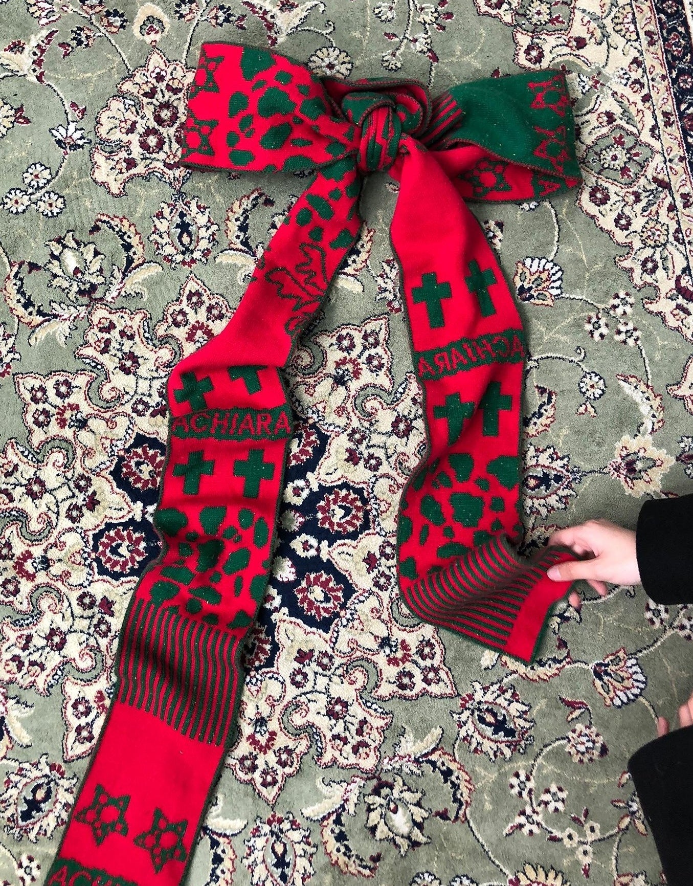 Achihara Vintage Christmas Scarf Starry Adventure