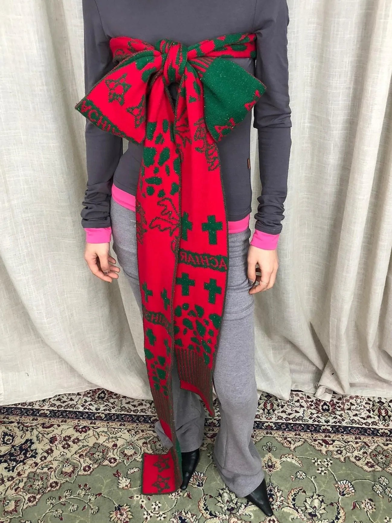 Vintage Christmas Scarf Starry Adventure