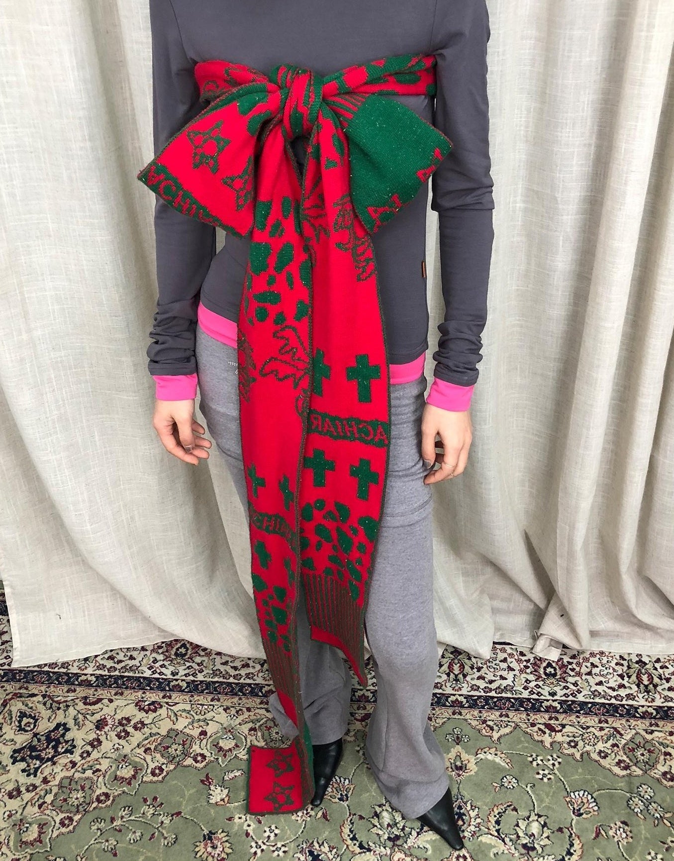 Achihara Vintage Christmas Scarf Starry Adventure