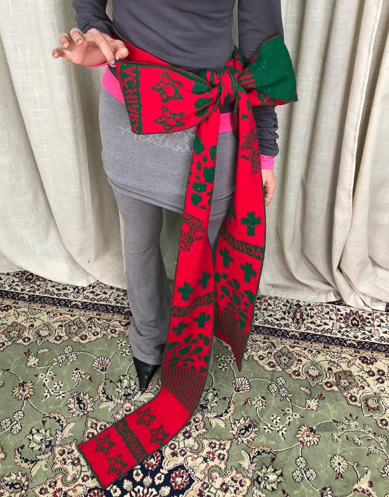 Achihara Vintage Christmas Scarf Starry Adventure