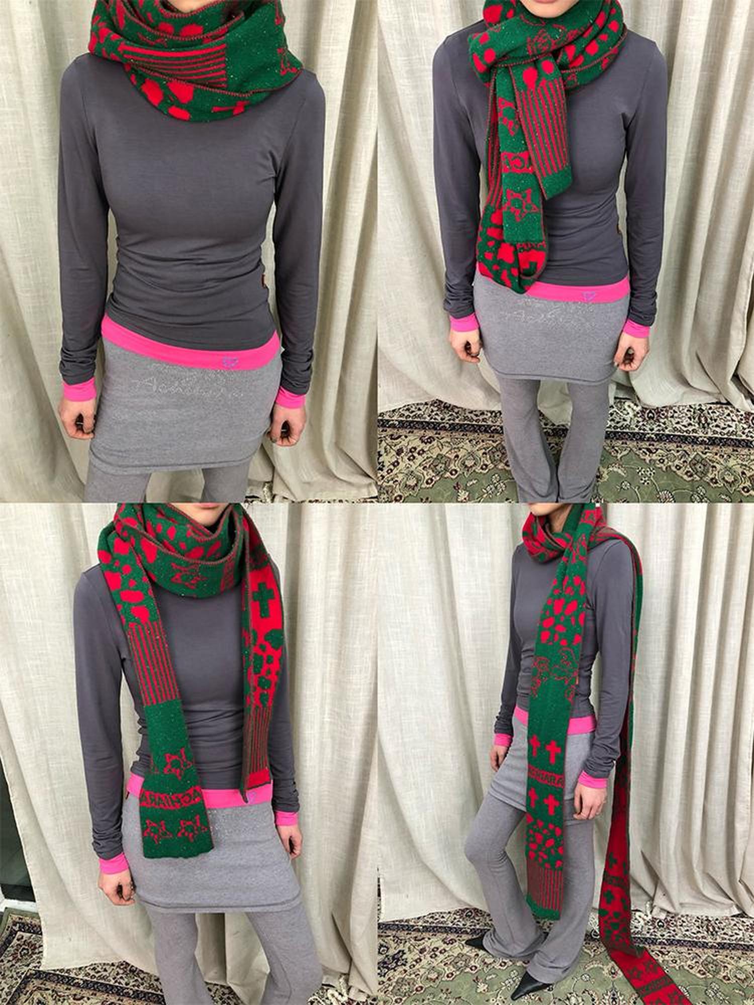Achihara Vintage Christmas Scarf Starry Adventure