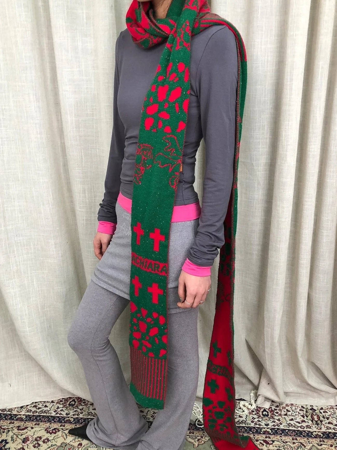 Vintage Christmas Scarf Starry Adventure