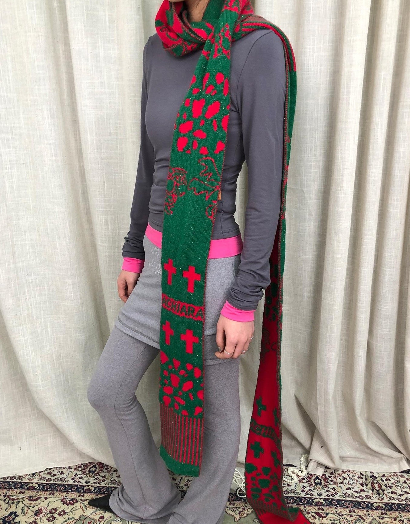 Achihara Vintage Christmas Scarf Starry Adventure