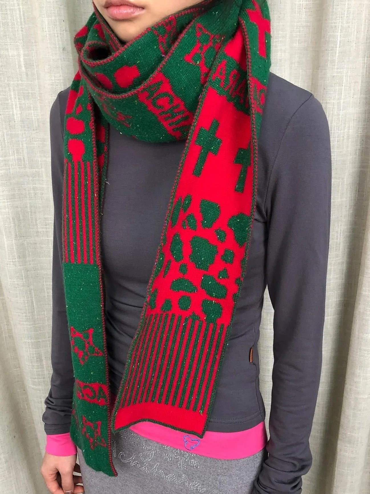 Vintage Christmas Scarf Starry Adventure