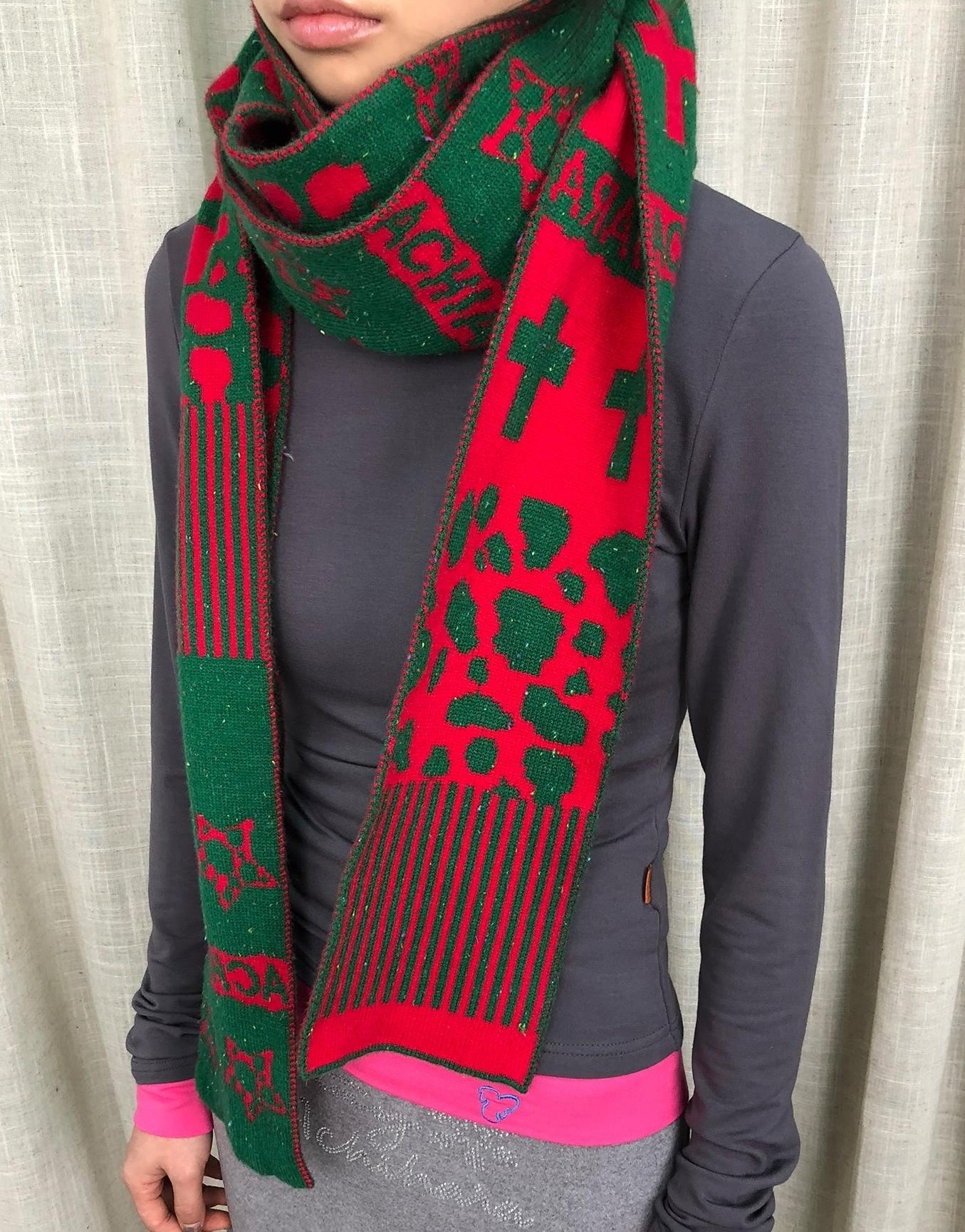 Achihara Vintage Christmas Scarf Starry Adventure