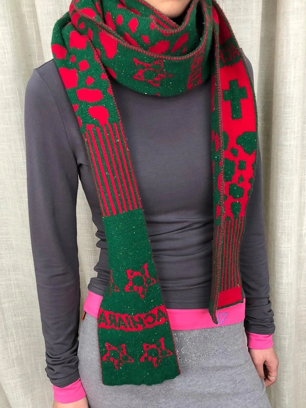 Vintage Christmas Scarf Starry Adventure