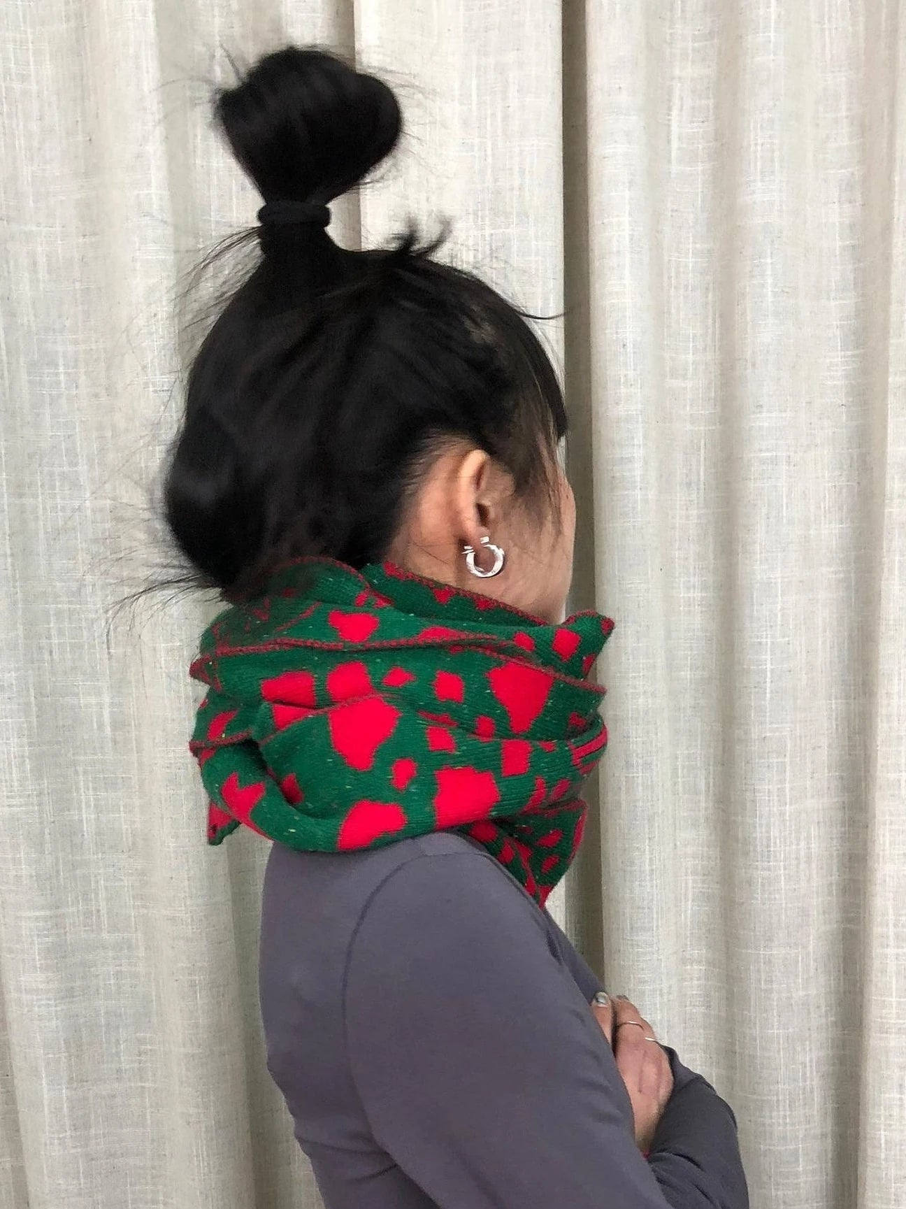 Vintage Christmas Scarf Starry Adventure