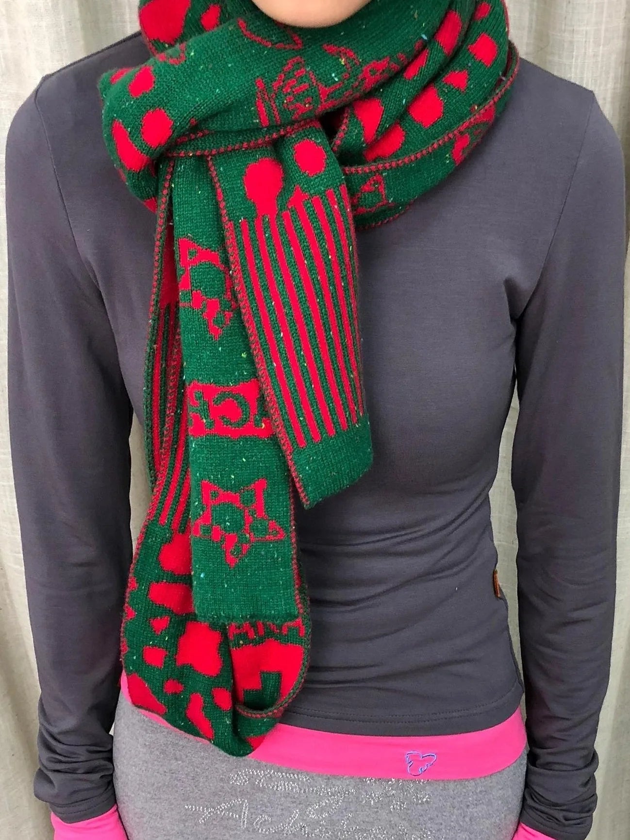 Vintage Christmas Scarf Starry Adventure