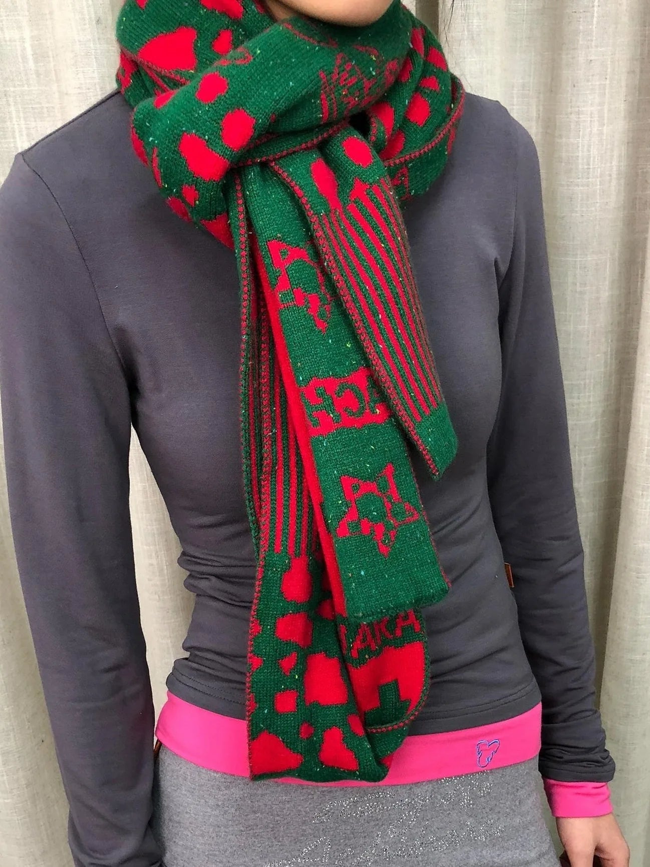 Vintage Christmas Scarf Starry Adventure