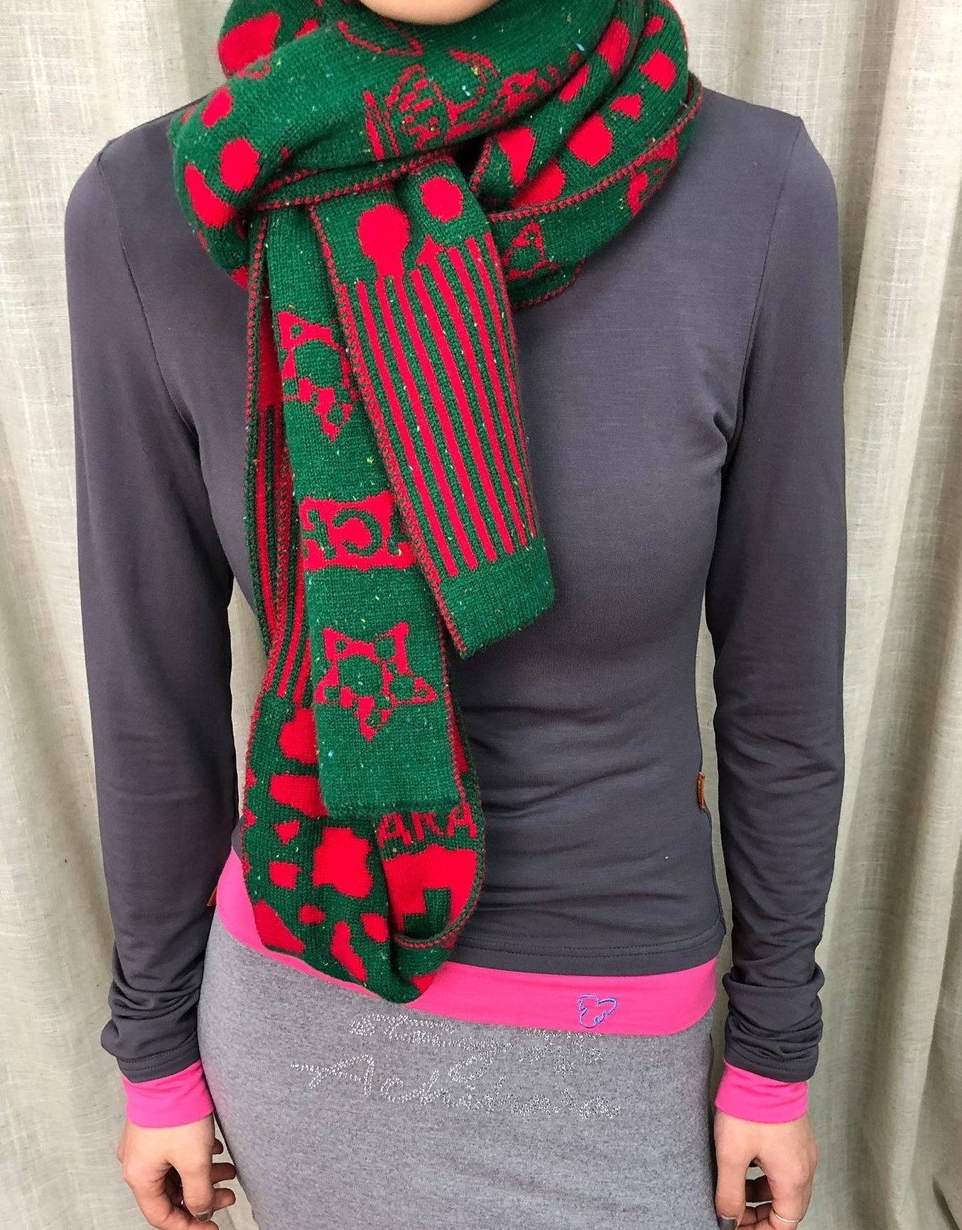 Achihara Vintage Christmas Scarf Starry Adventure