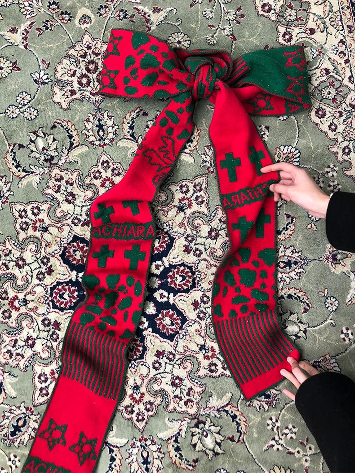 Achihara Vintage Christmas Scarf Starry Adventure