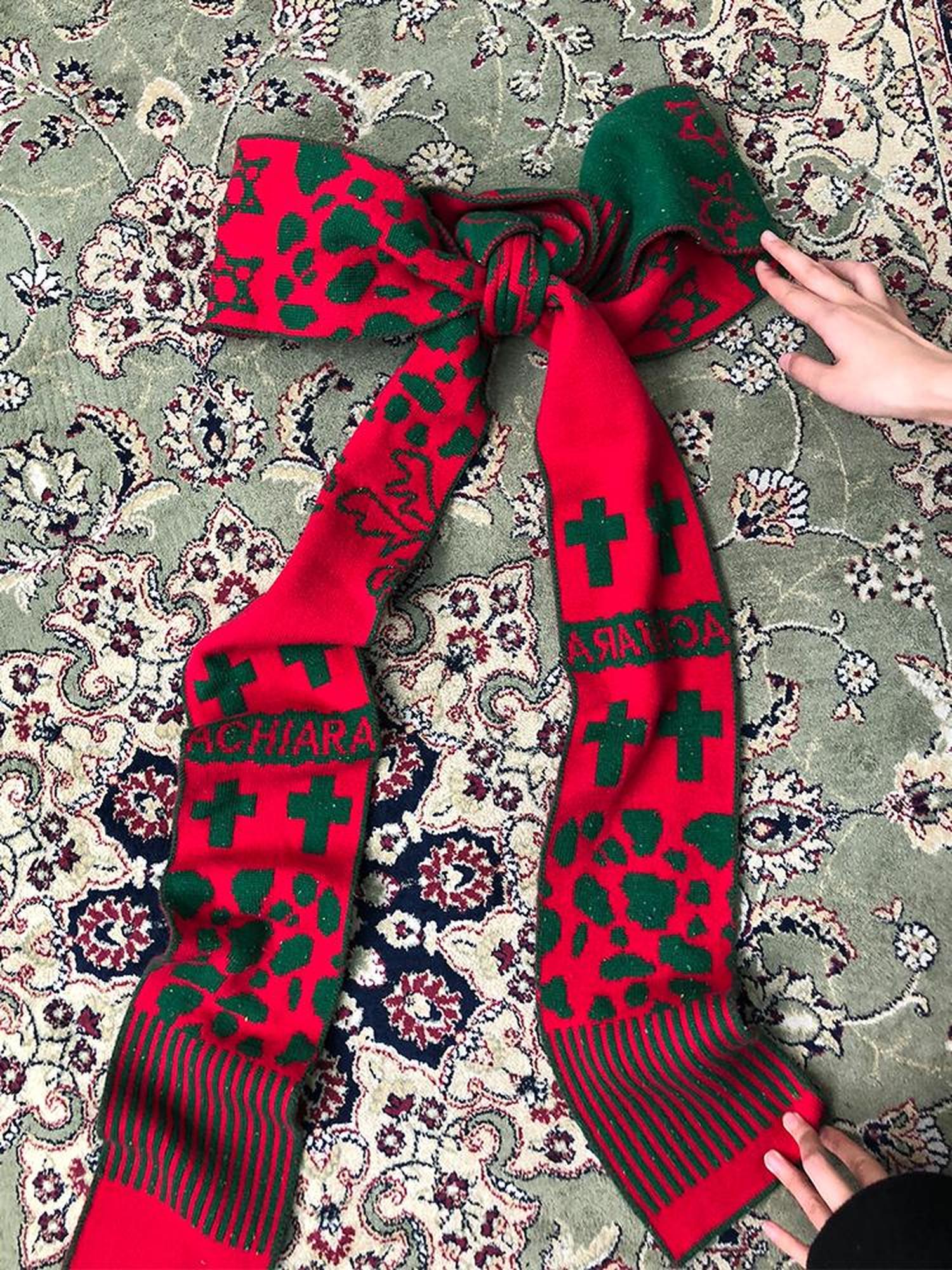Achihara Vintage Christmas Scarf Starry Adventure