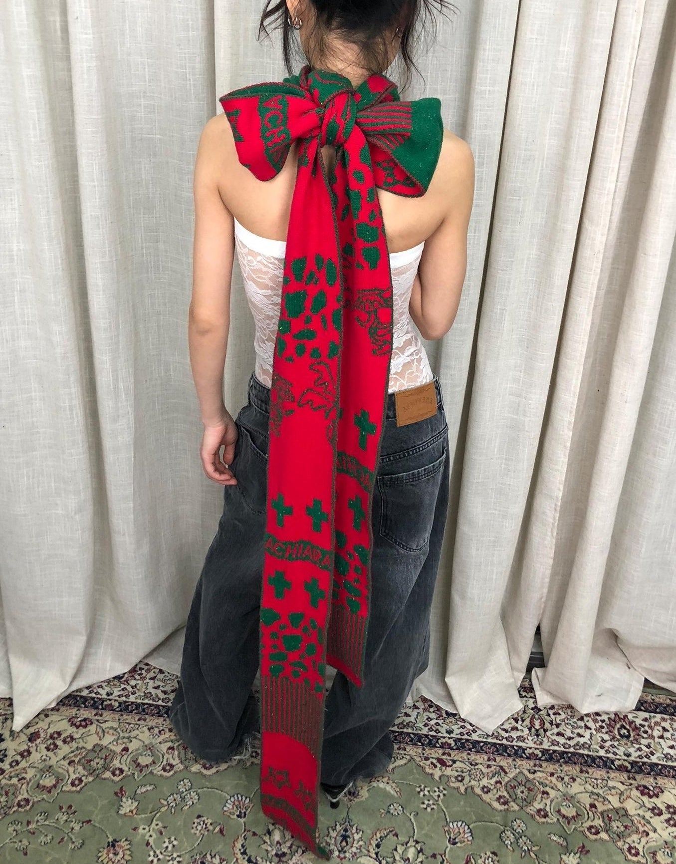 Achihara Vintage Christmas Scarf Starry Adventure