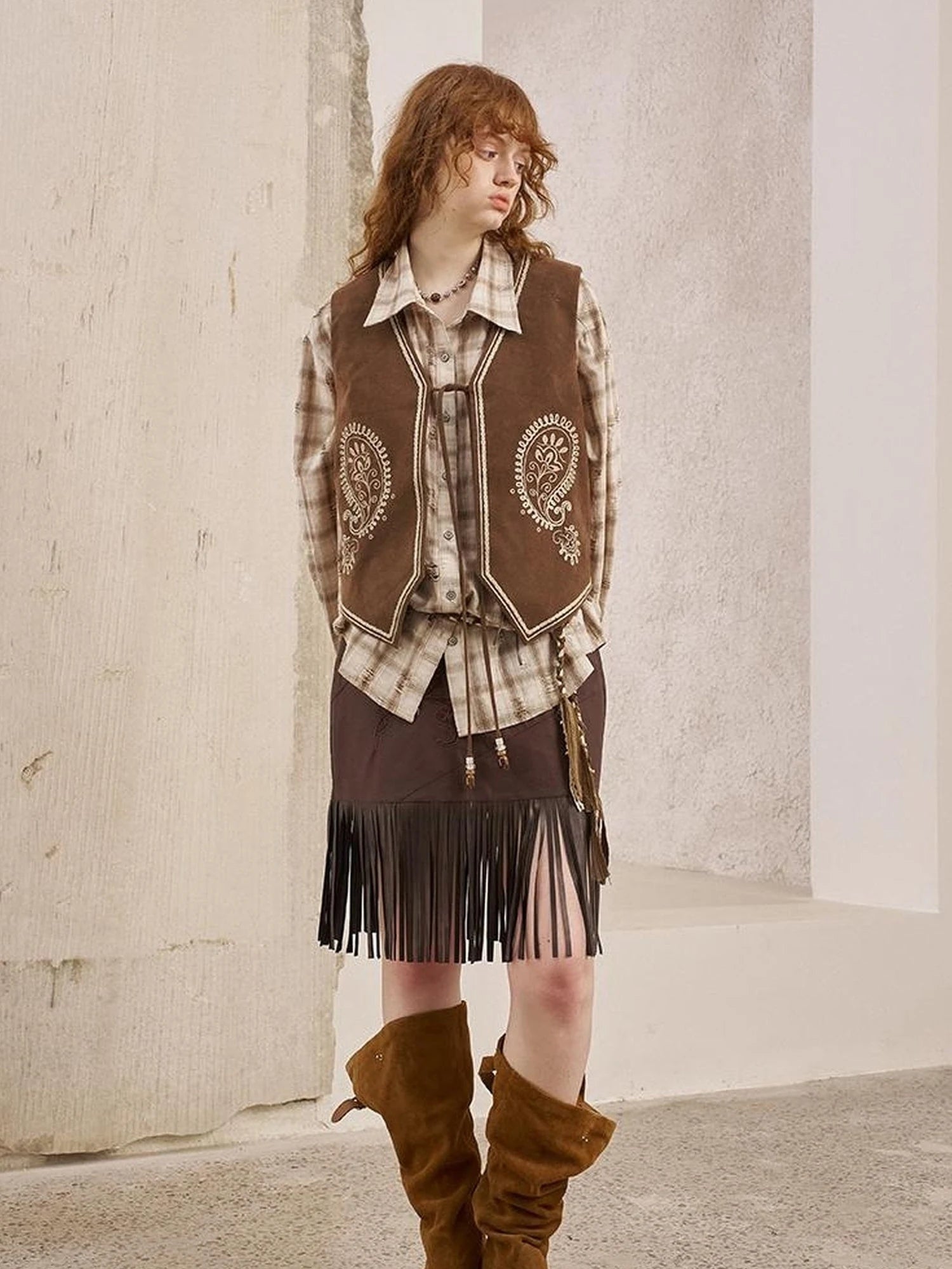 Vintage Distressed Check Pocket Shirt