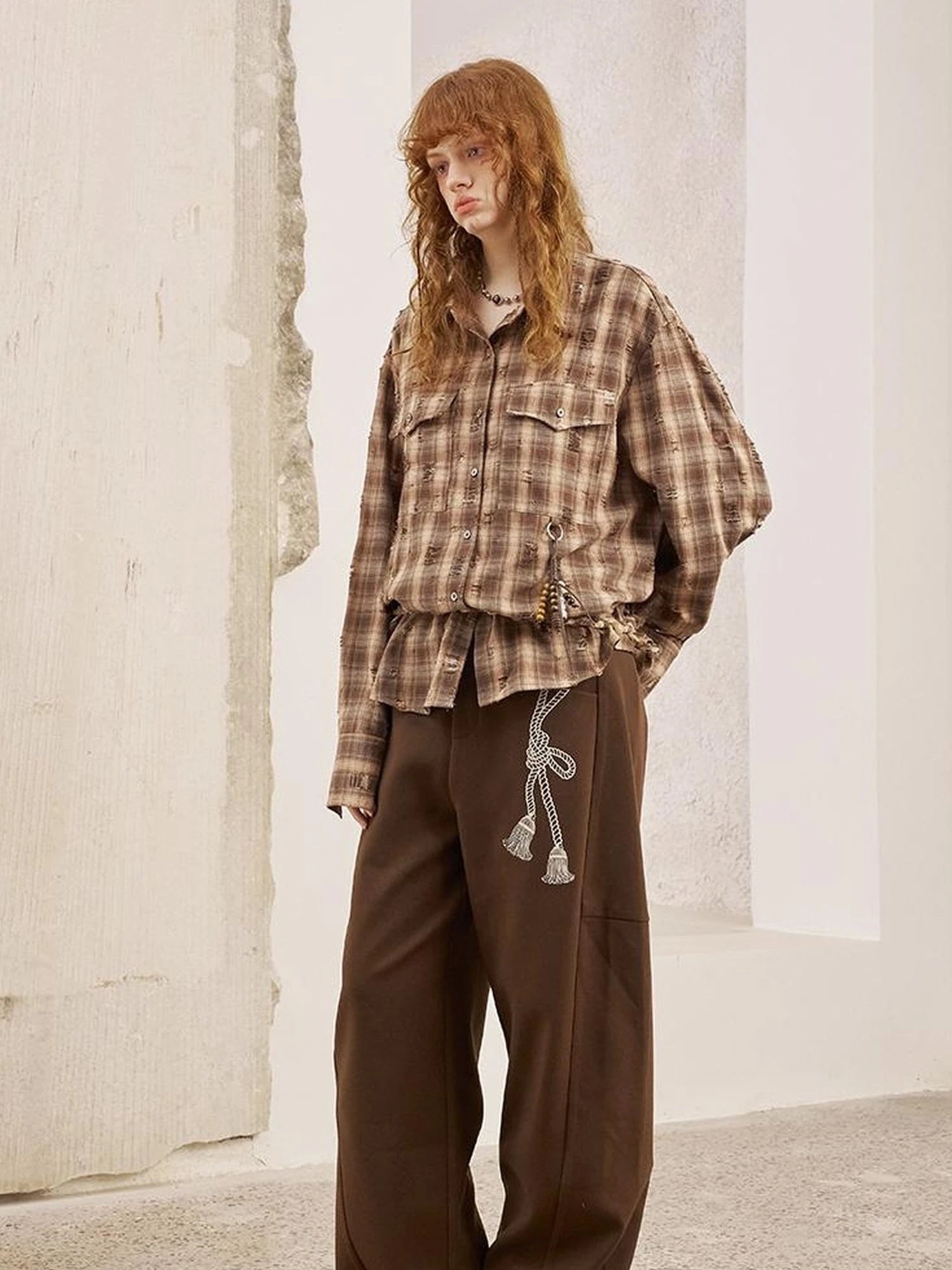 Vintage Distressed Check Pocket Shirt