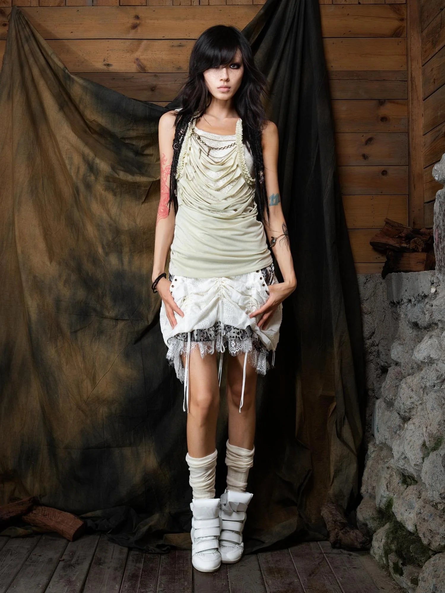 Vintage Distressed Leopard Print Layered Tank Top