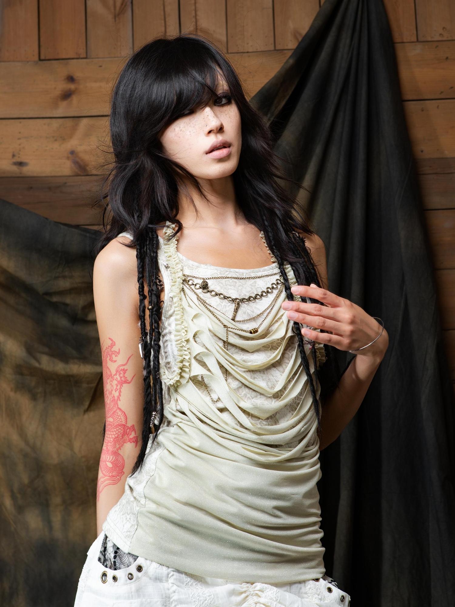 ARIADNAw Vintage Distressed Leopard Print Layered Tank Top