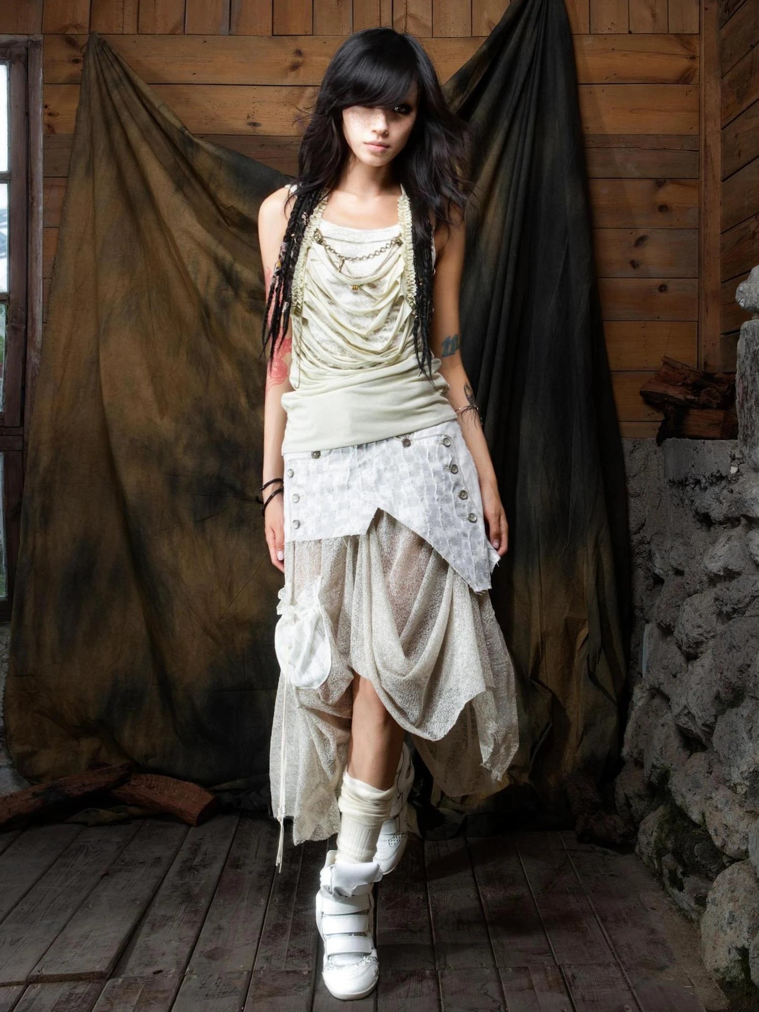 Vintage Distressed Leopard Print Layered Tank Top