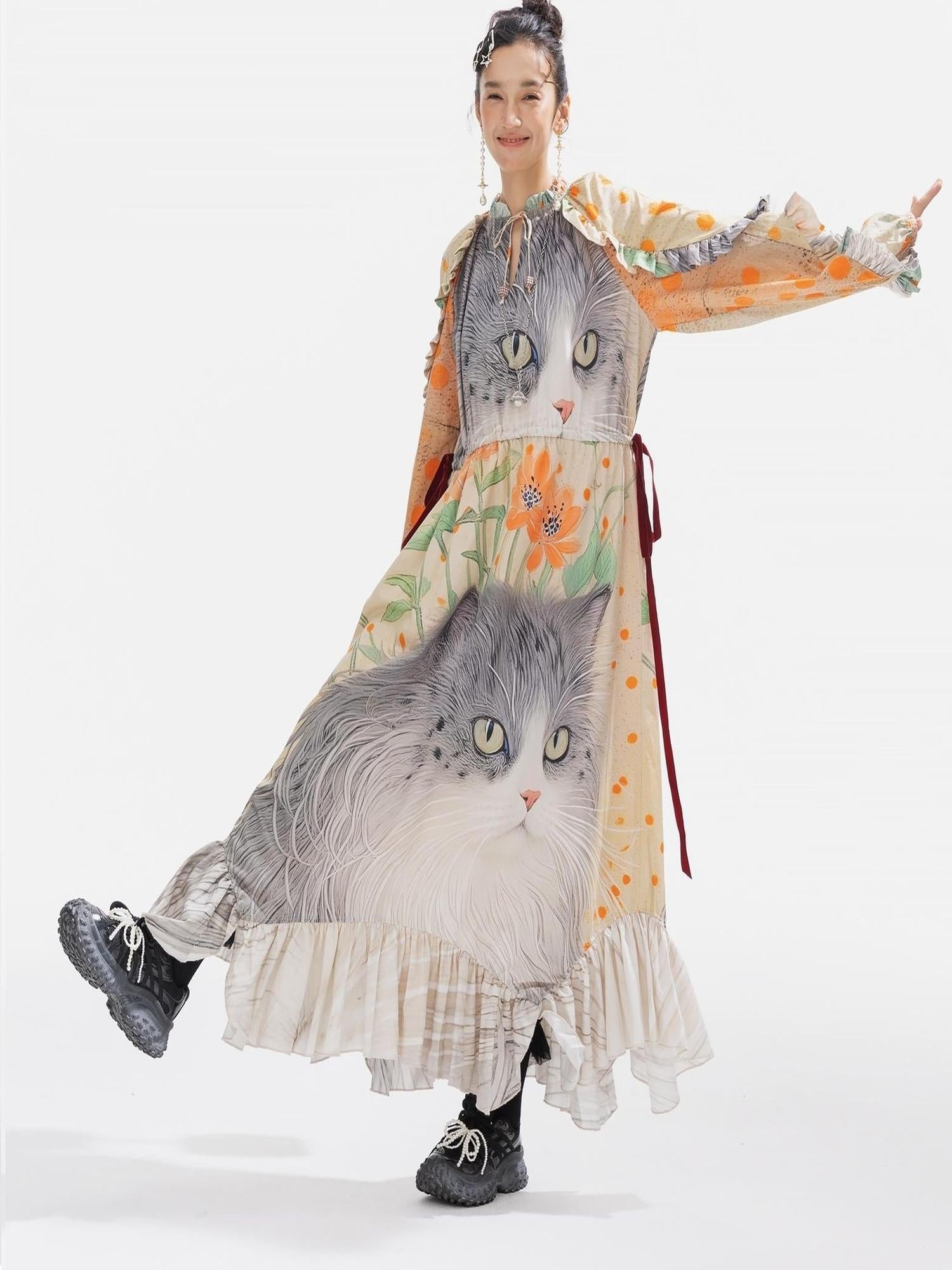 Sweet Mi Vintage Ethnic Print Maxi Dress