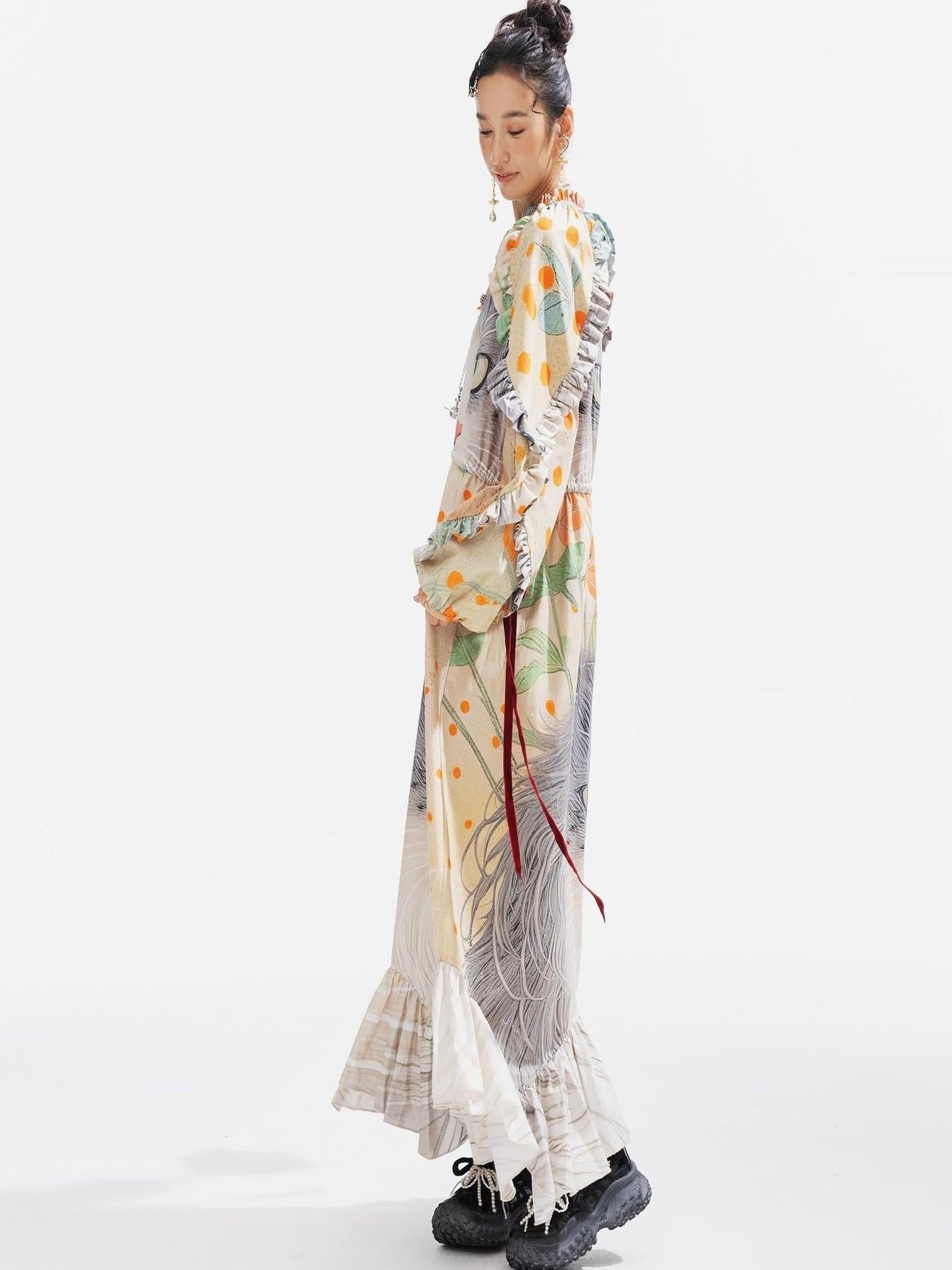 Sweet Mi Vintage Ethnic Print Maxi Dress