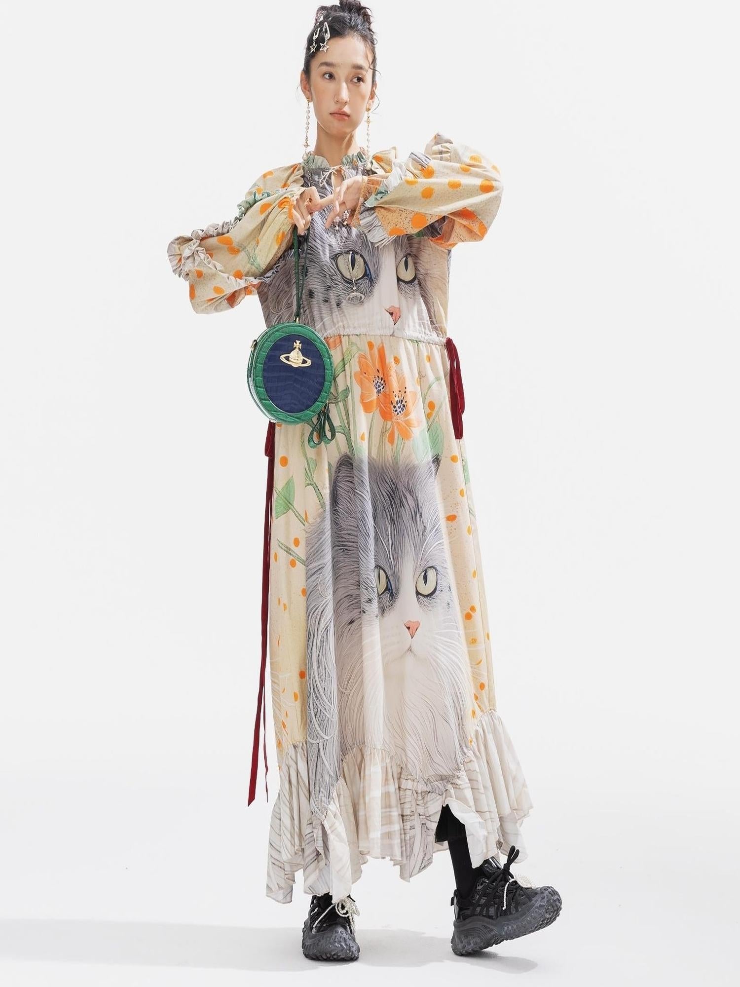 Sweet Mi Vintage Ethnic Print Maxi Dress