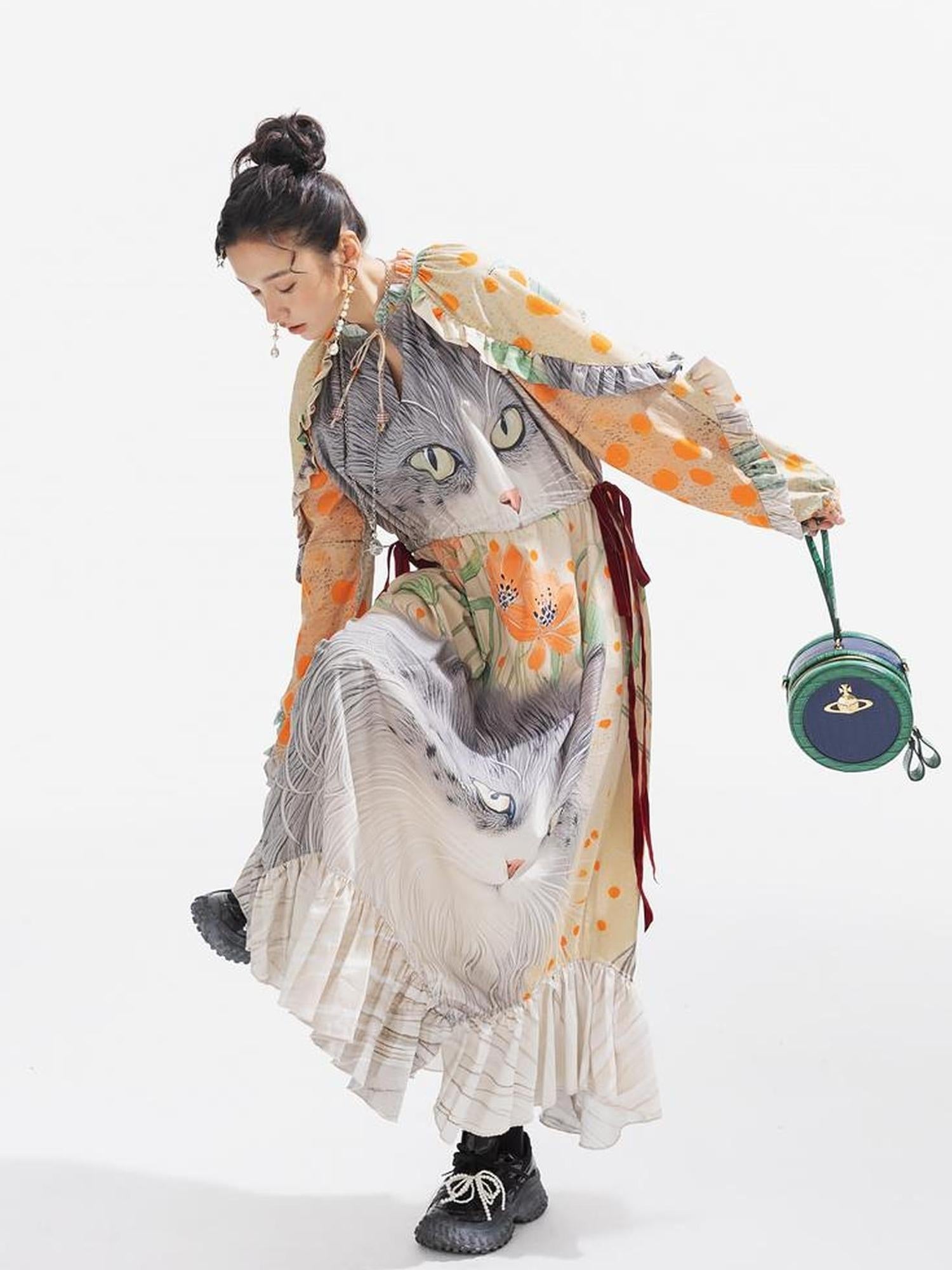 Sweet Mi Vintage Ethnic Print Maxi Dress