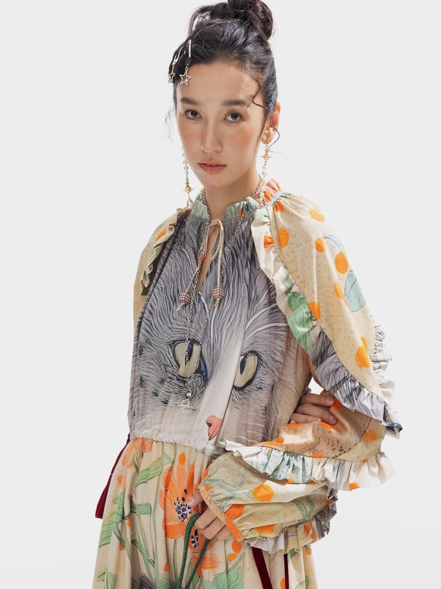 Sweet Mi Vintage Ethnic Print Maxi Dress