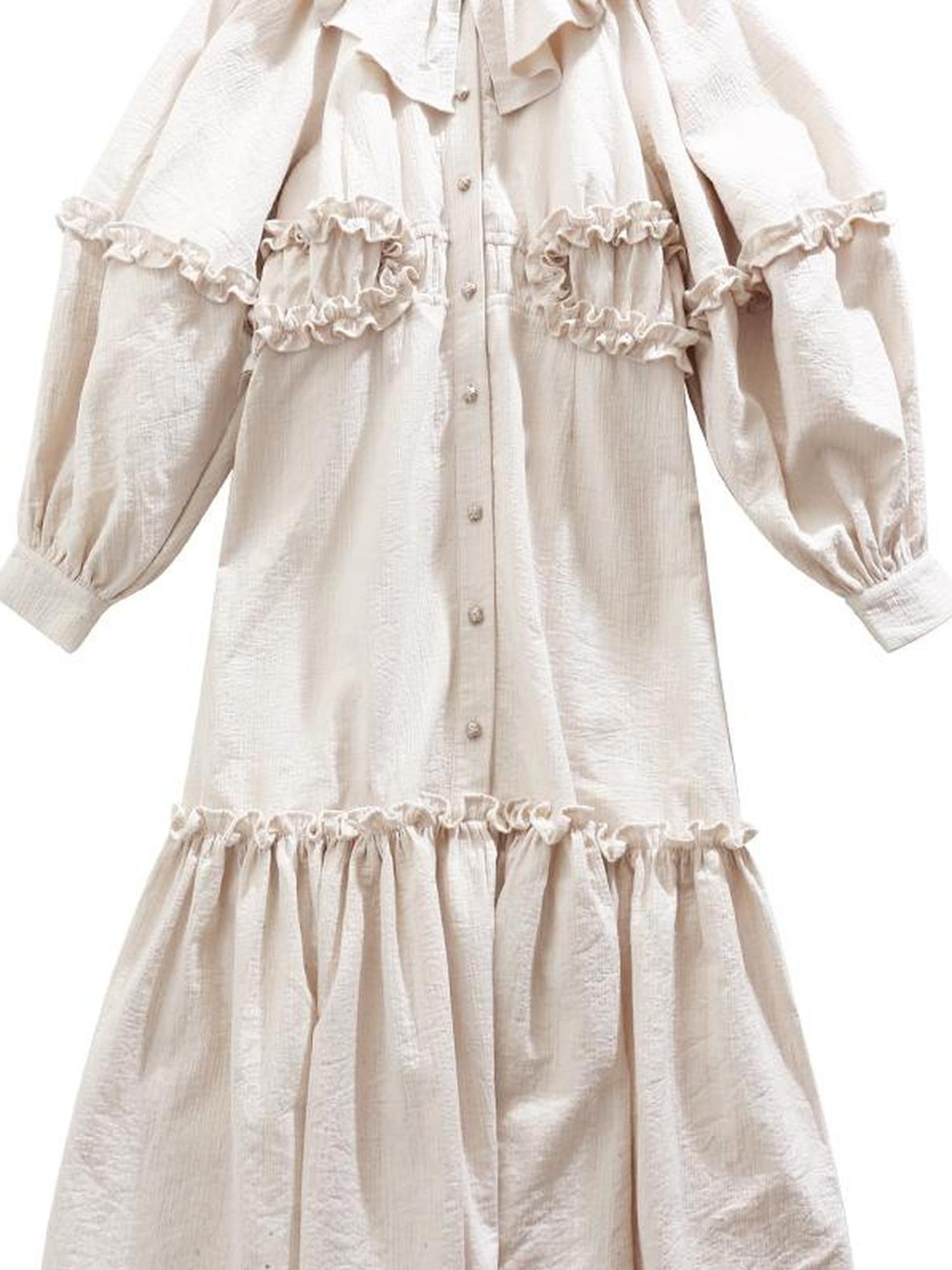 Sweet Mi Vintage Flare Sleeve Eco Dress 70 98 110 71 100 120 Plant Dyed