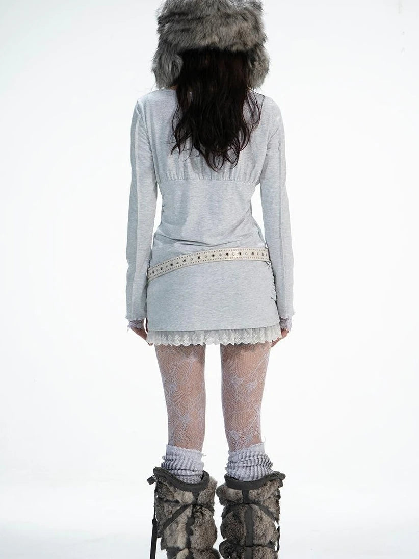 Vintage Floral Lace Long Sleeve Blouse Top