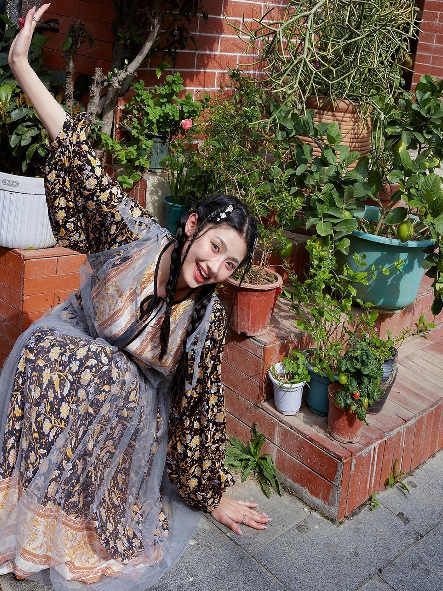 Sweet Mi Vintage Floral Maxi Dress