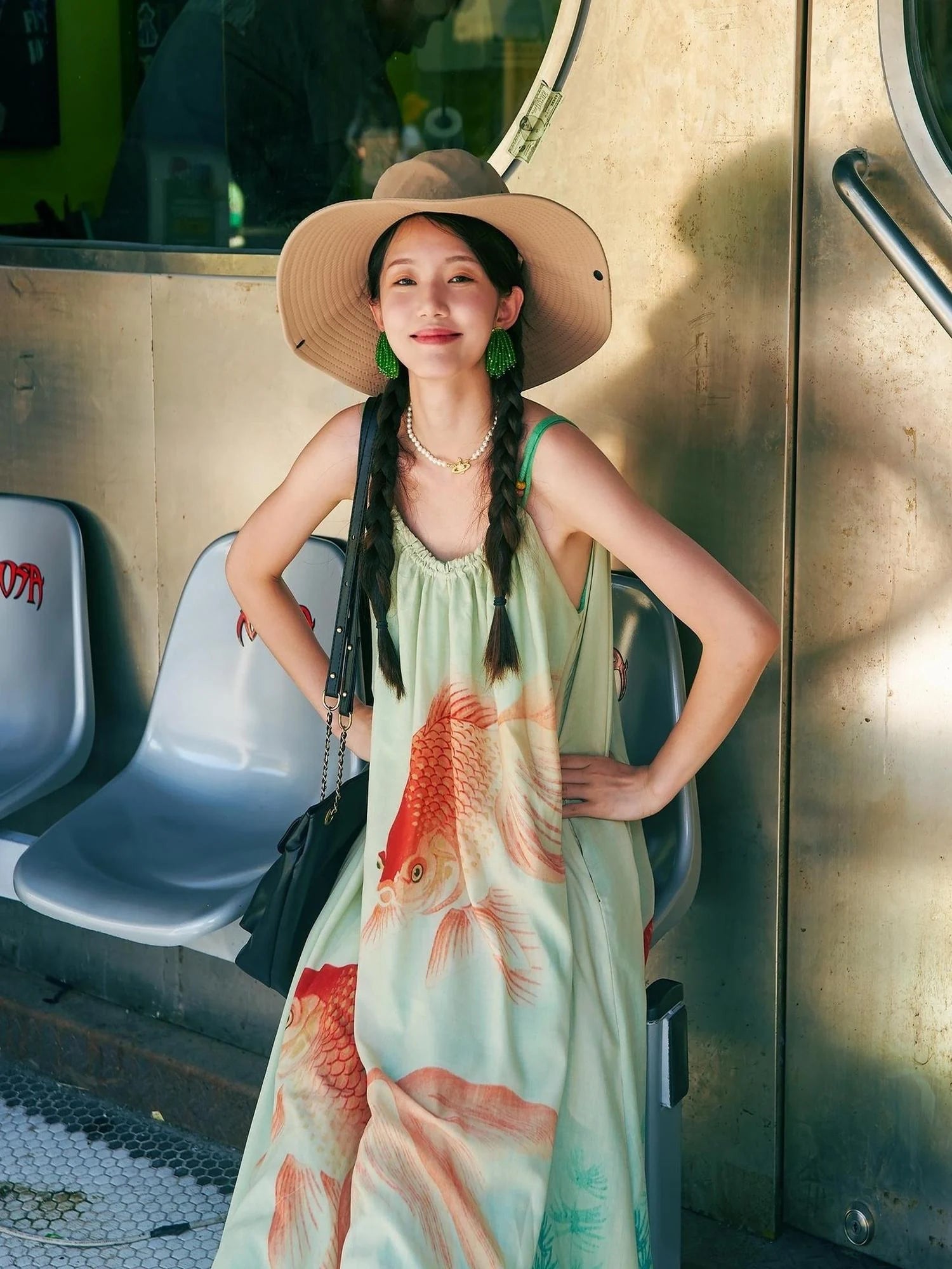 Vintage Floral Print Boho Chiffon Maxi Dress