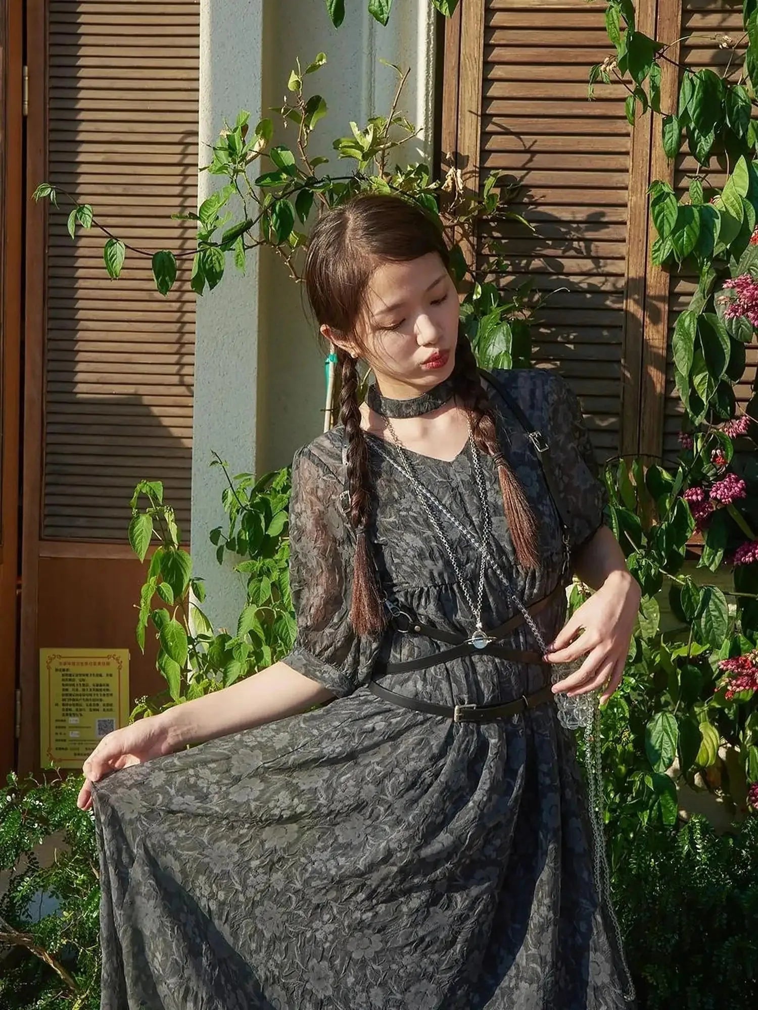 Vintage French Eco Dyed Linen Summer Dress