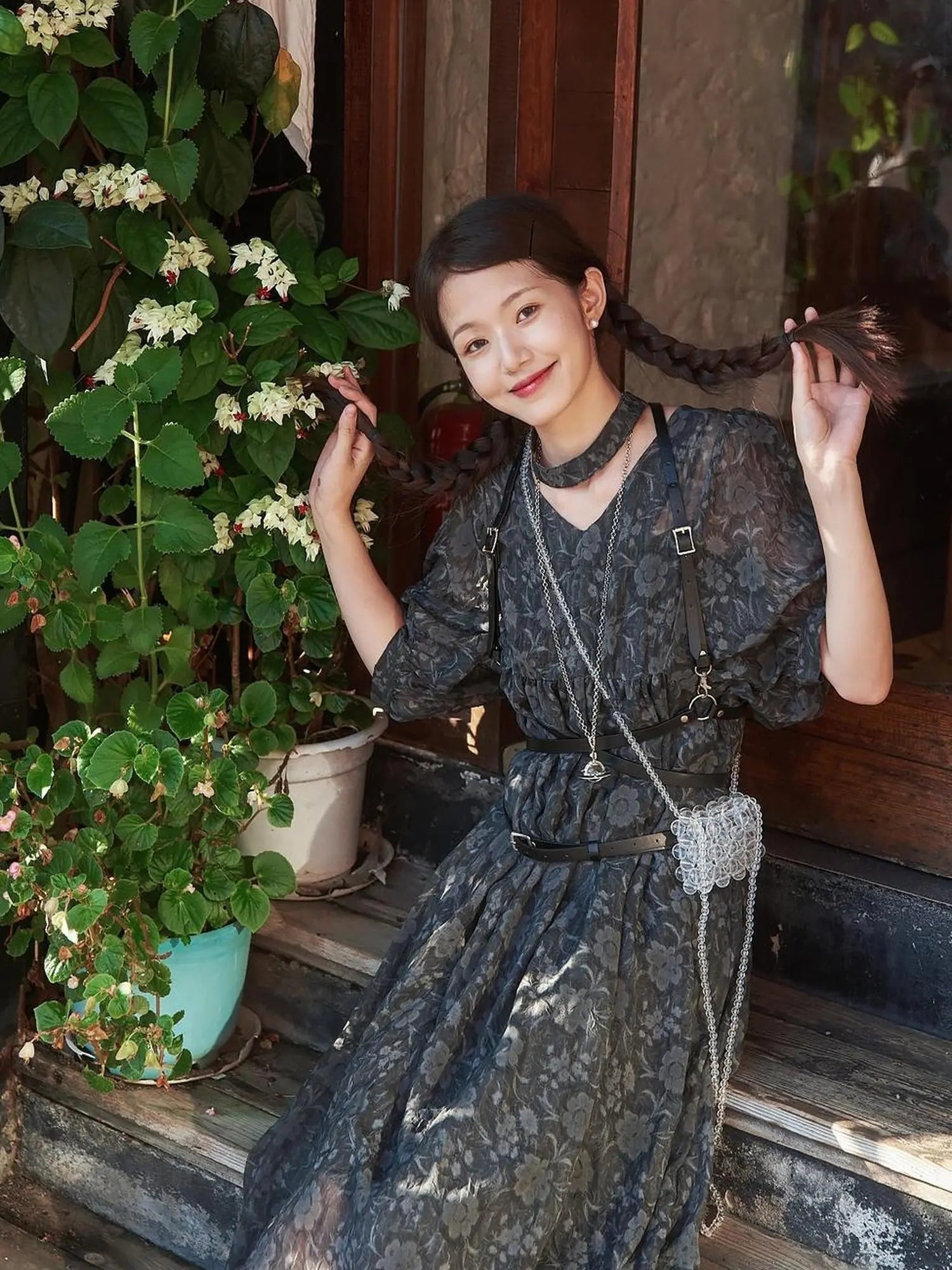 Vintage French Eco Dyed Linen Summer Dress