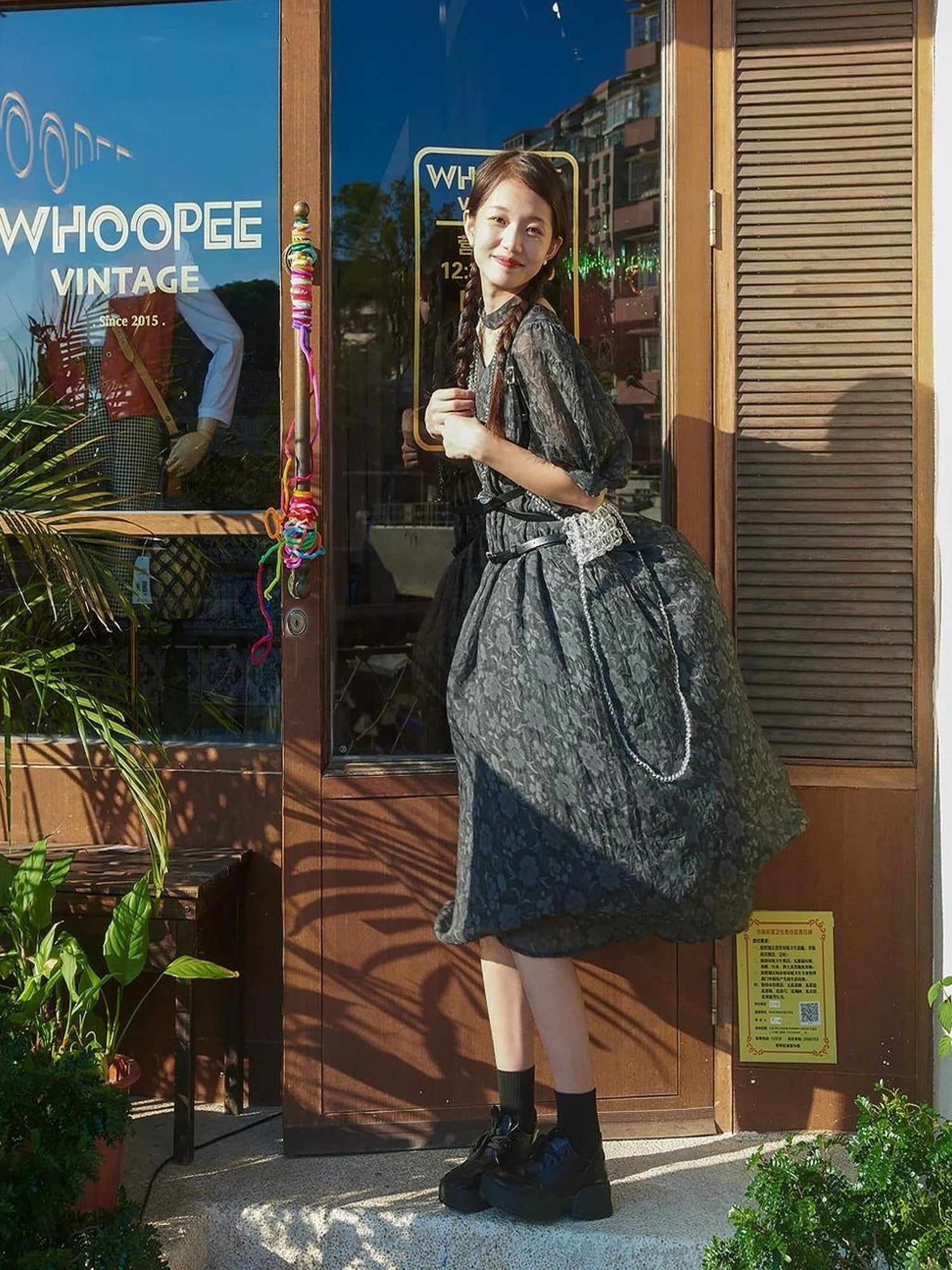 Vintage French Eco Dyed Linen Summer Dress