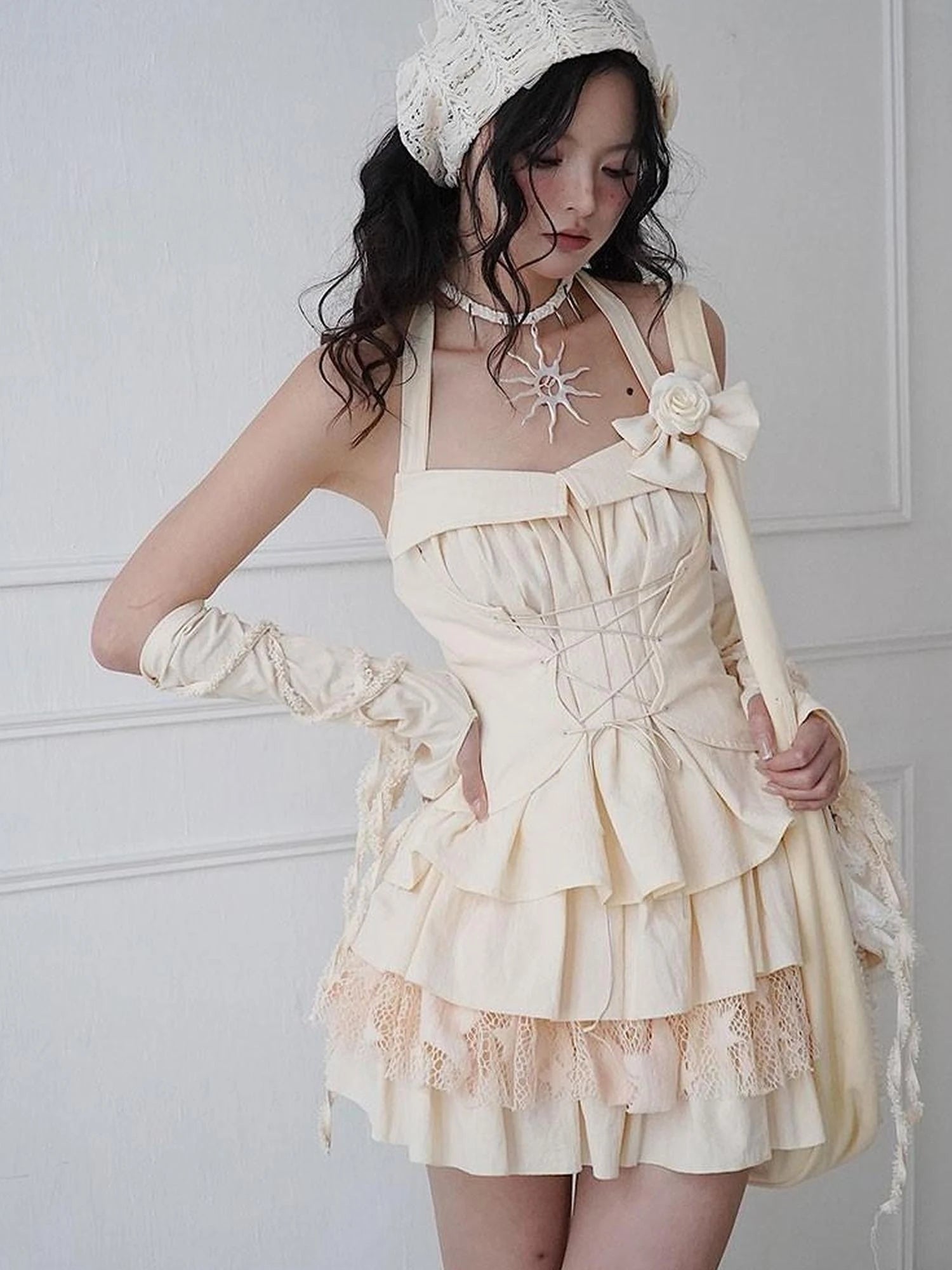 Vintage Inspired Split Maxi Dress With Elastic Waist