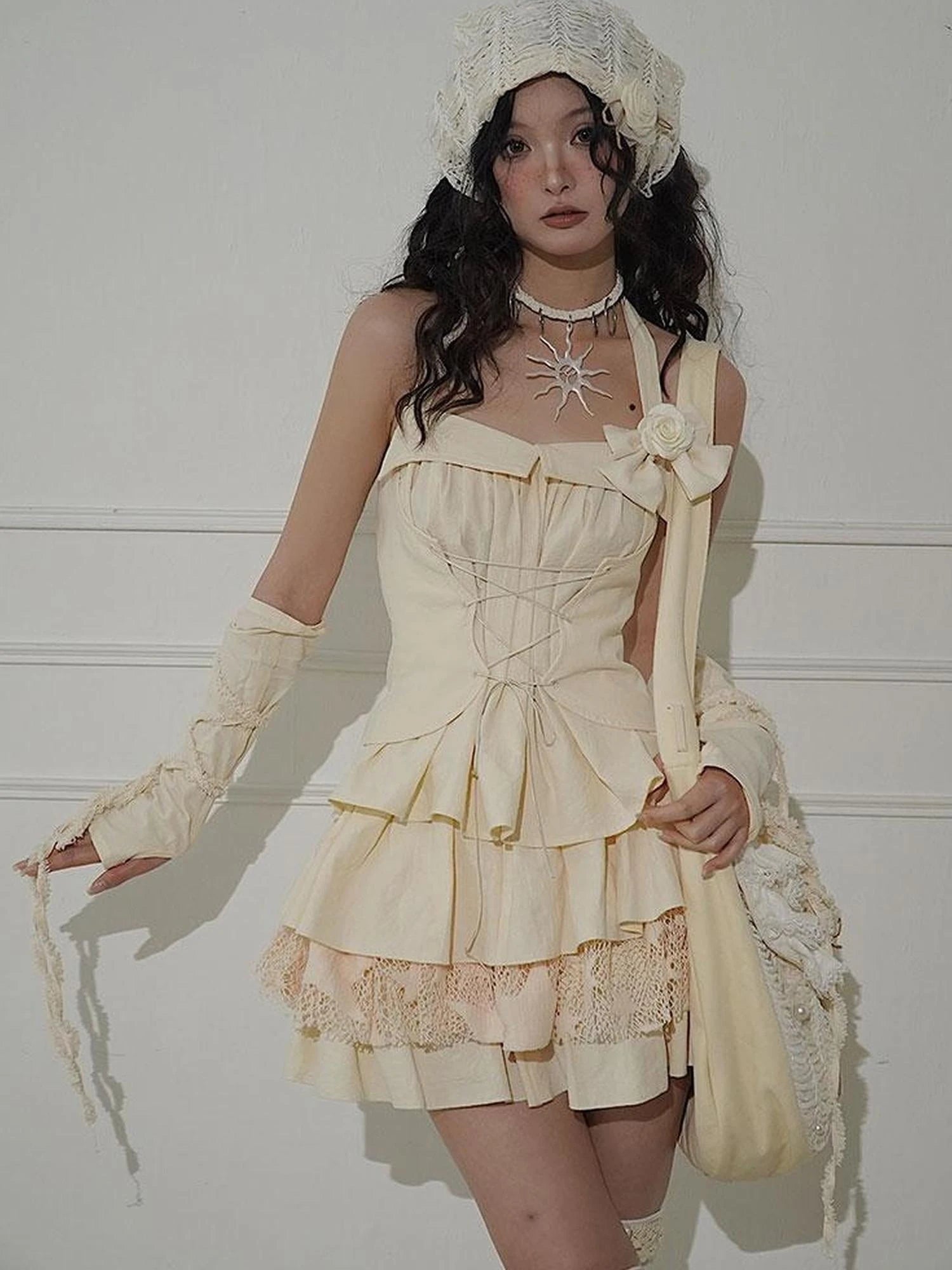 Vintage Inspired Split Maxi Dress With Elastic Waist