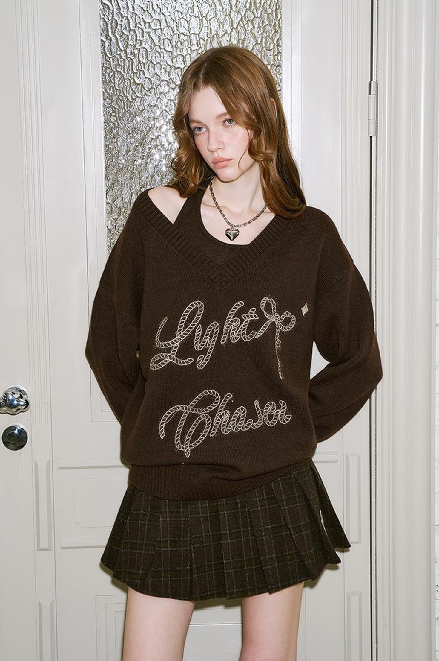 DIDDI MODA Vintage Leopard Knit Set Cardigan Skirt