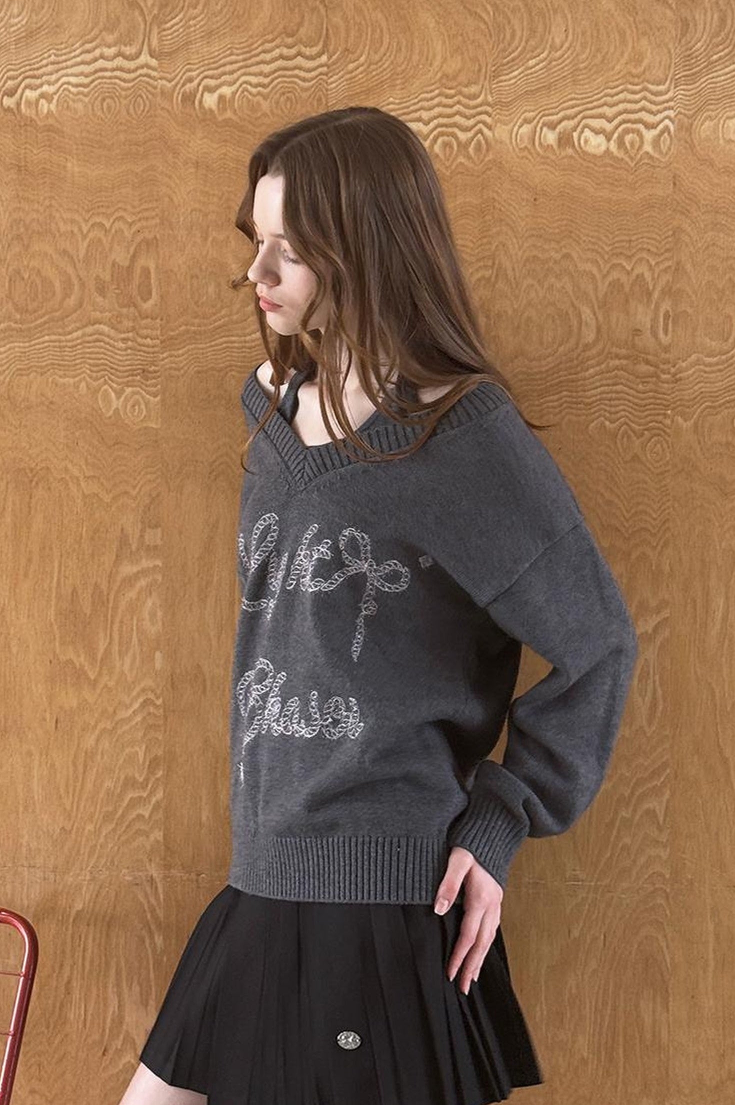 DIDDI MODA Vintage Leopard Knit Set Cardigan Skirt