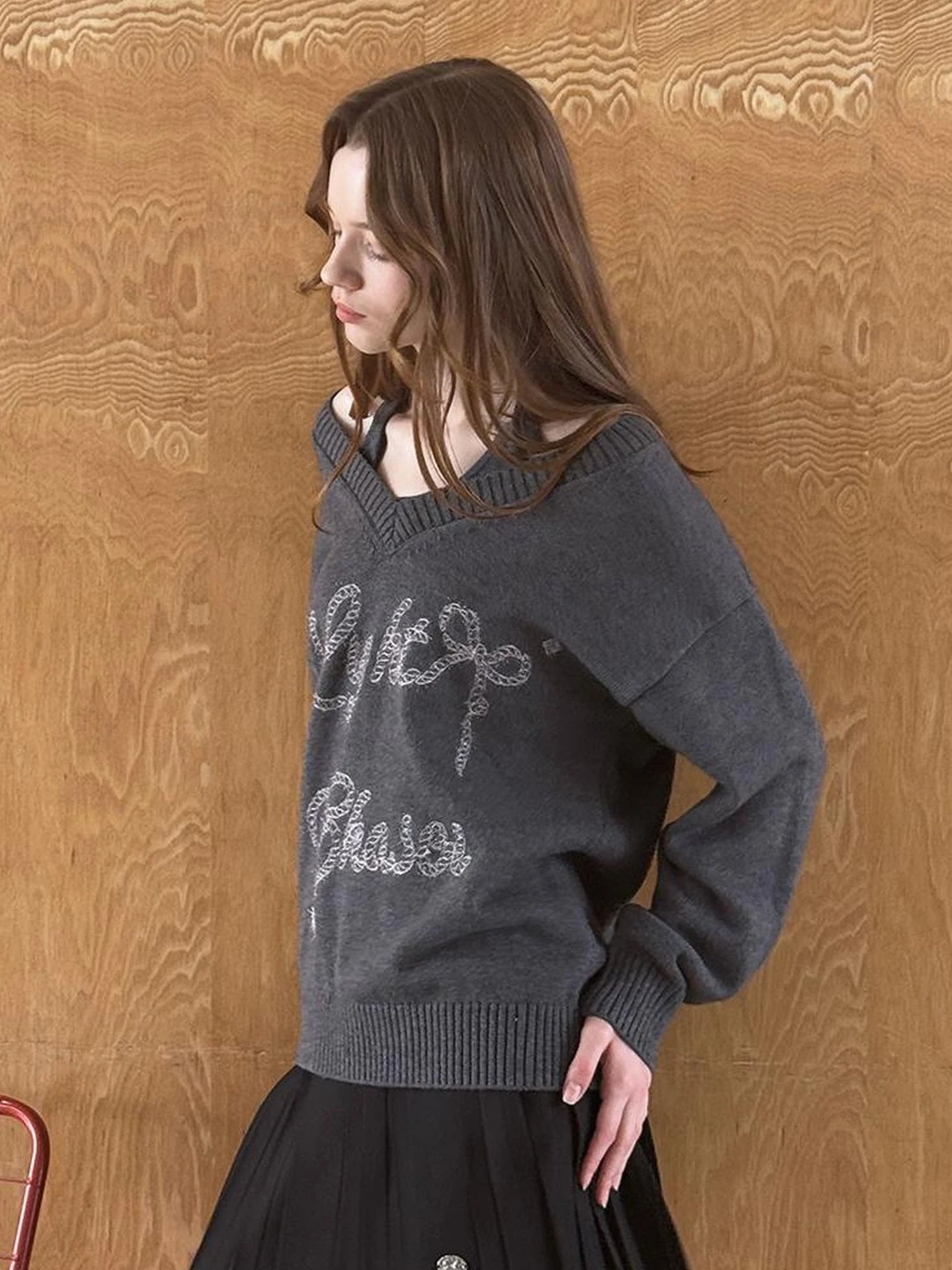 Vintage Leopard Knit Set Cardigan Skirt