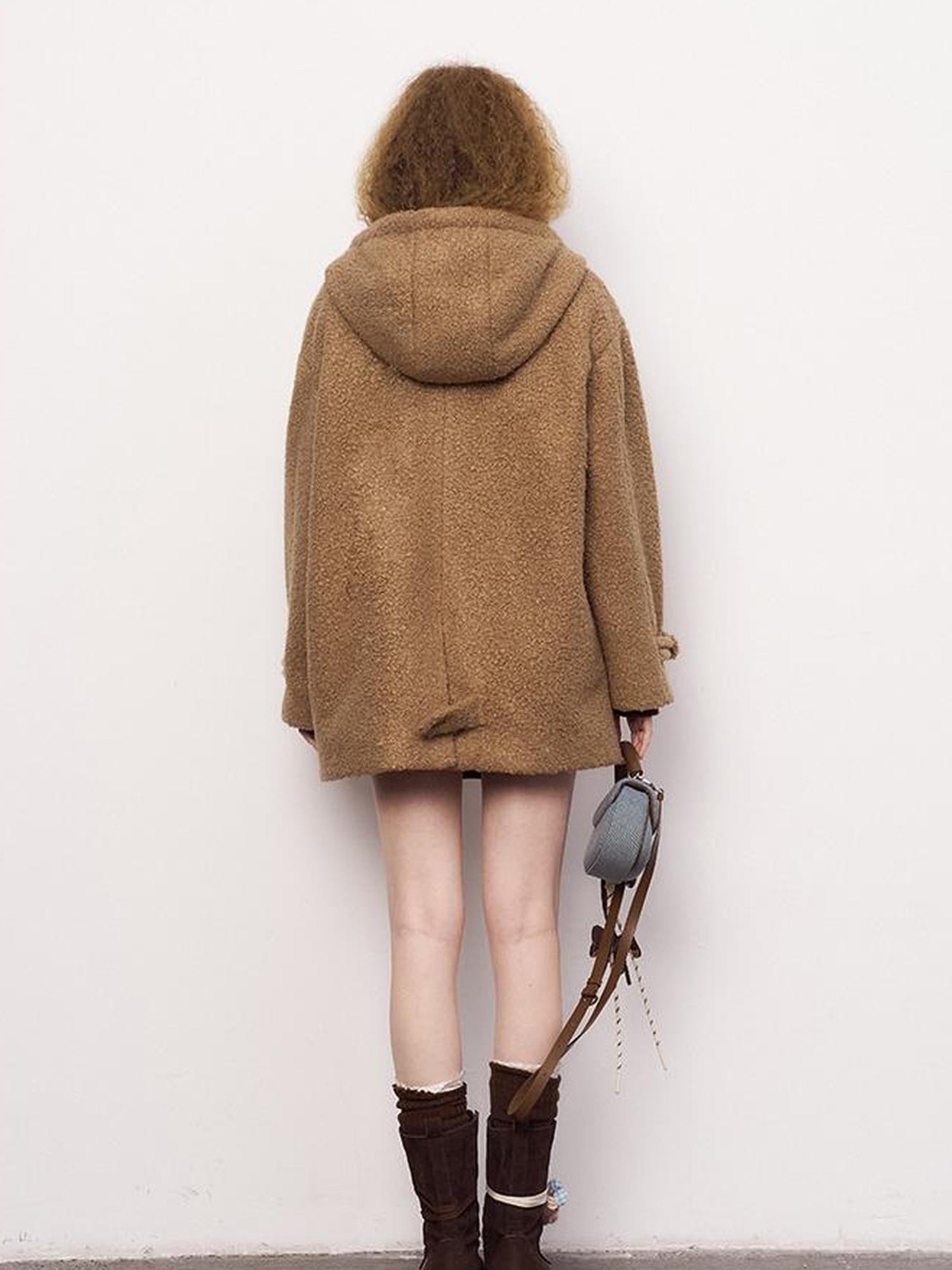 DIDDI MODA Vintage Loop Hooded Wool Coat