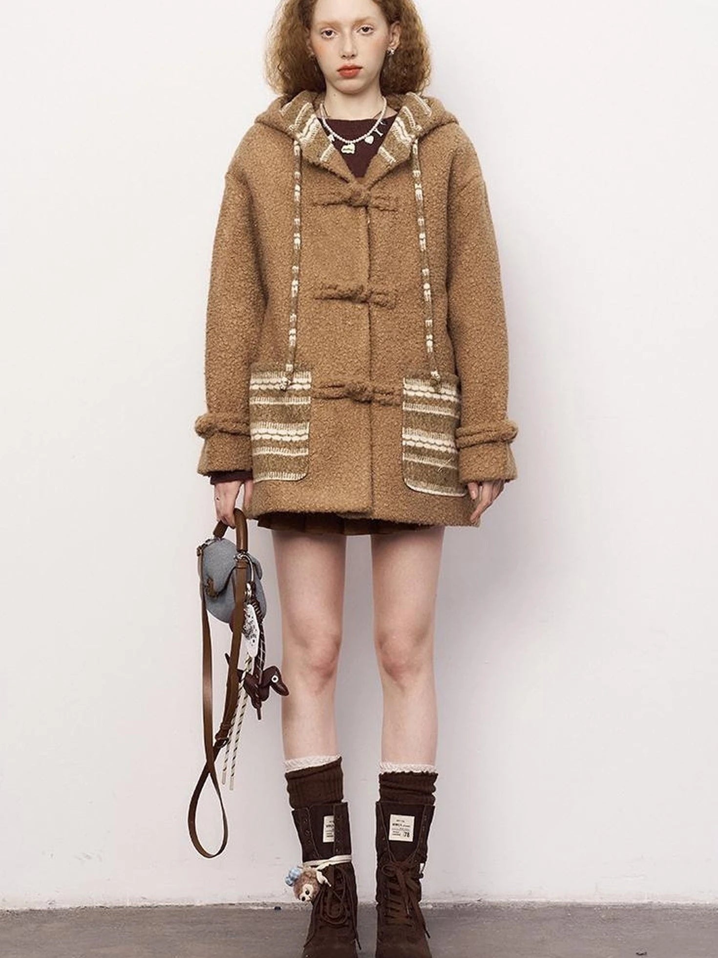 Vintage Loop Hooded Wool Coat