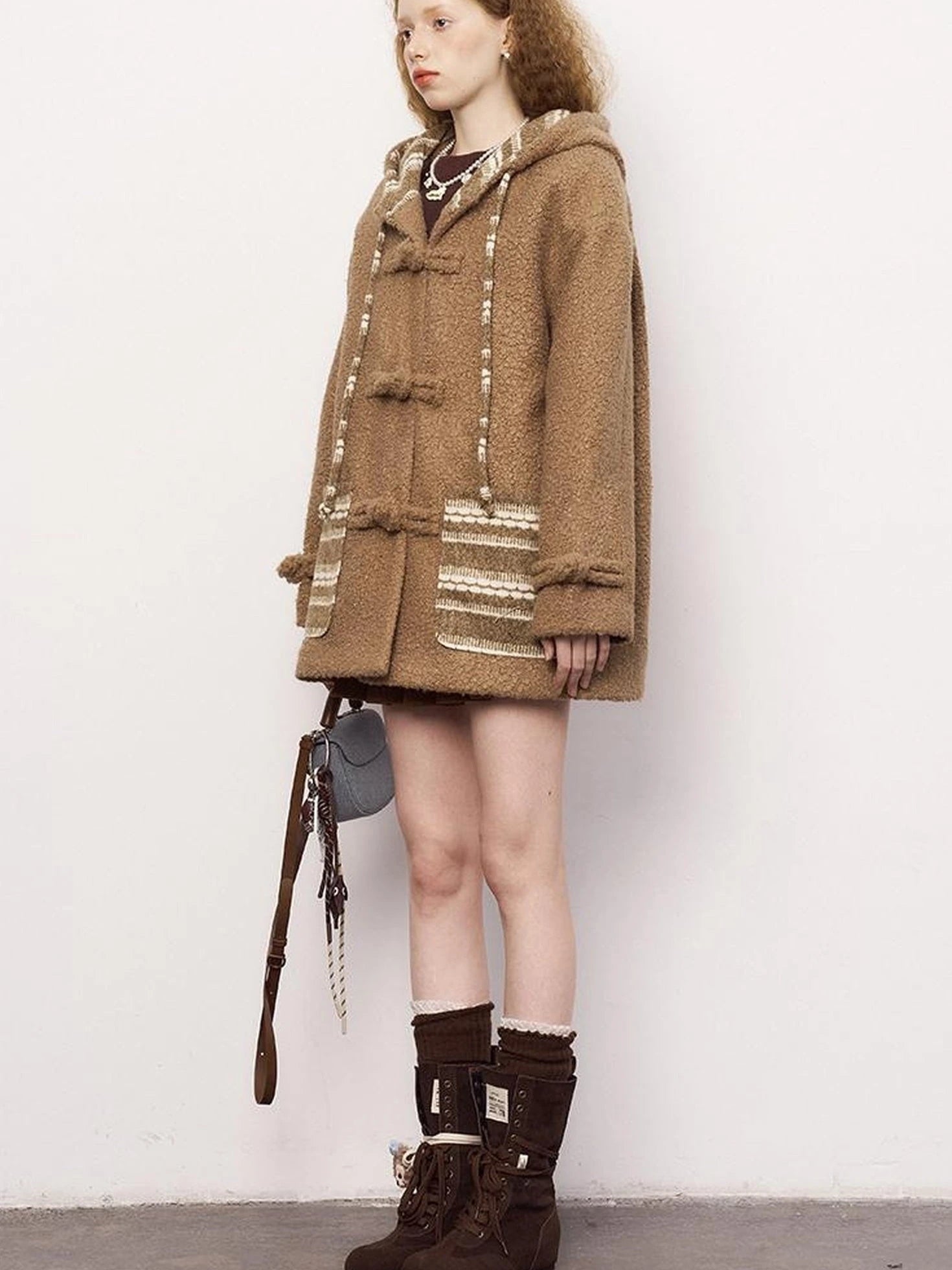 Vintage Loop Hooded Wool Coat