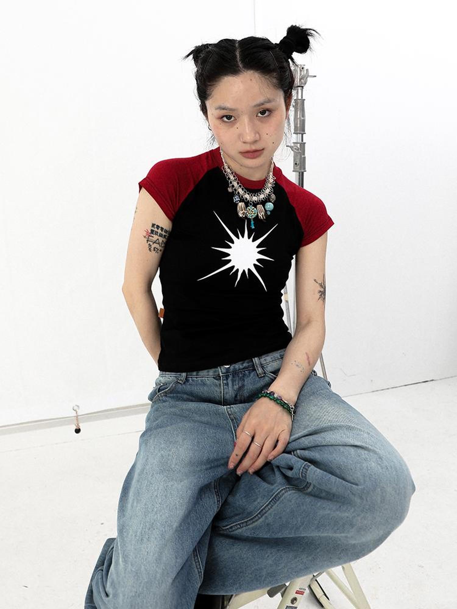 Achihara Vintage Mercury Tee 2 0 Patchwork Unisex Summer Top