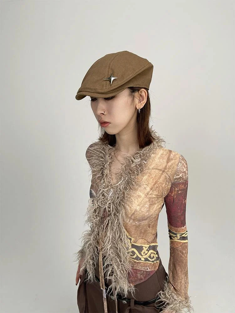 Vintage Painter Cap Linen Flat Cap Hats